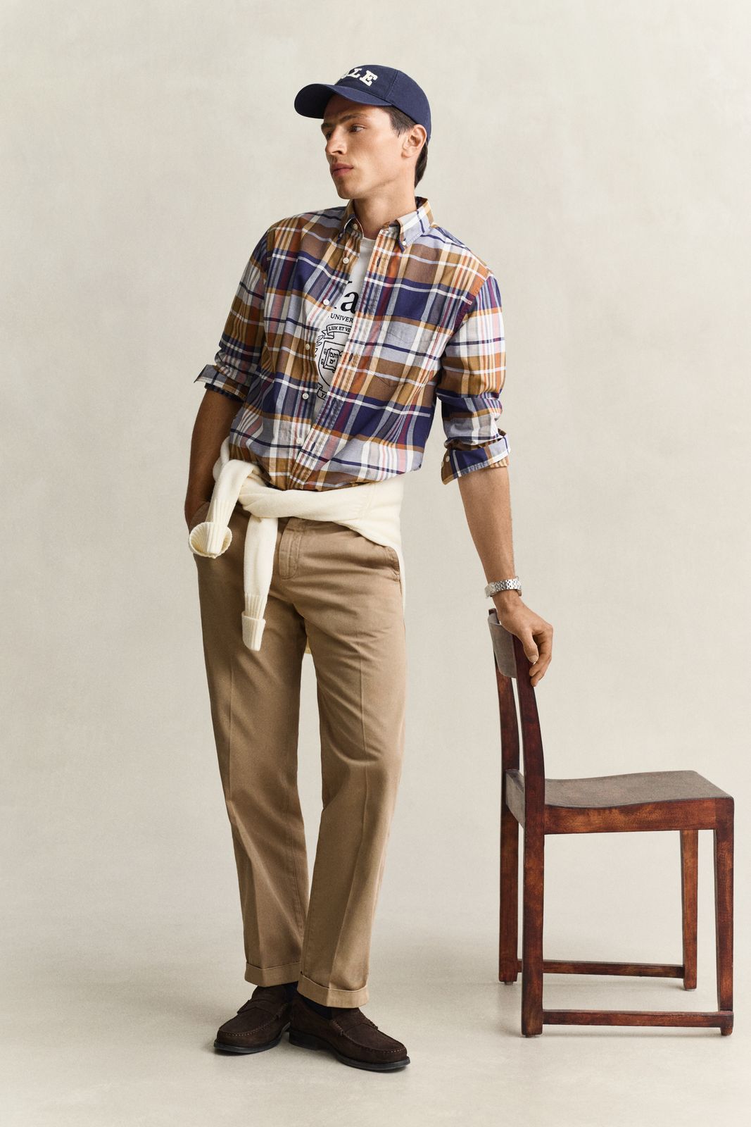 Gant x Yale Checked Poplin Shirt - CRISP BLUE
