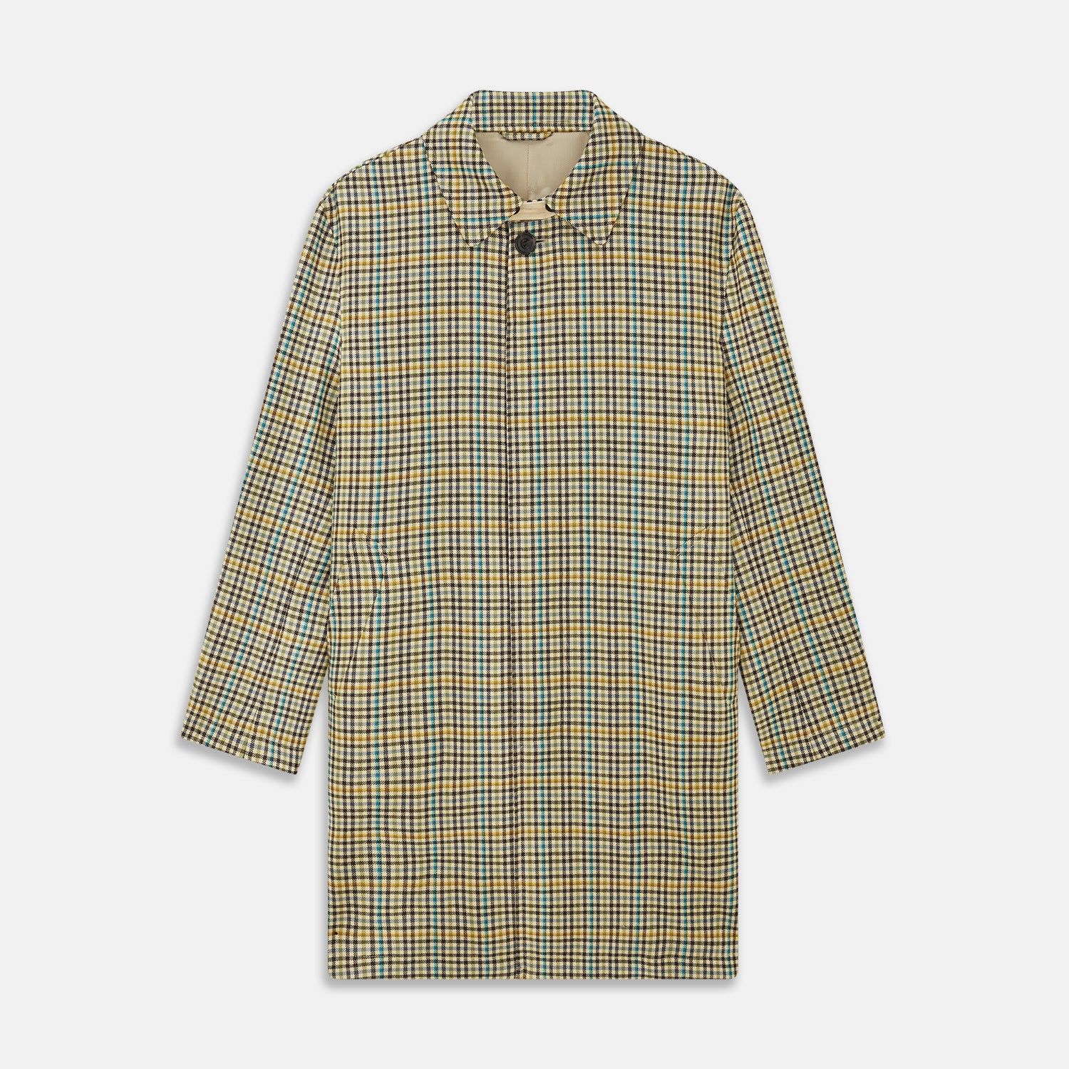 Green And Blue Multi Check Wool Elliot Coat