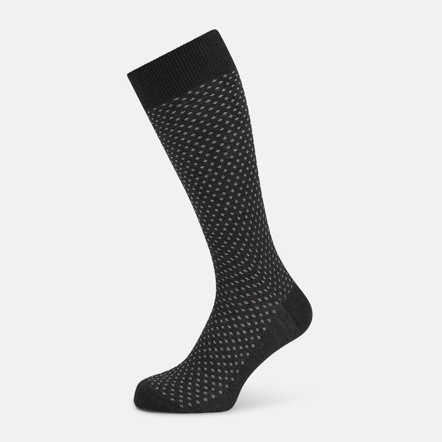 Grey Motif Mid-length Socks