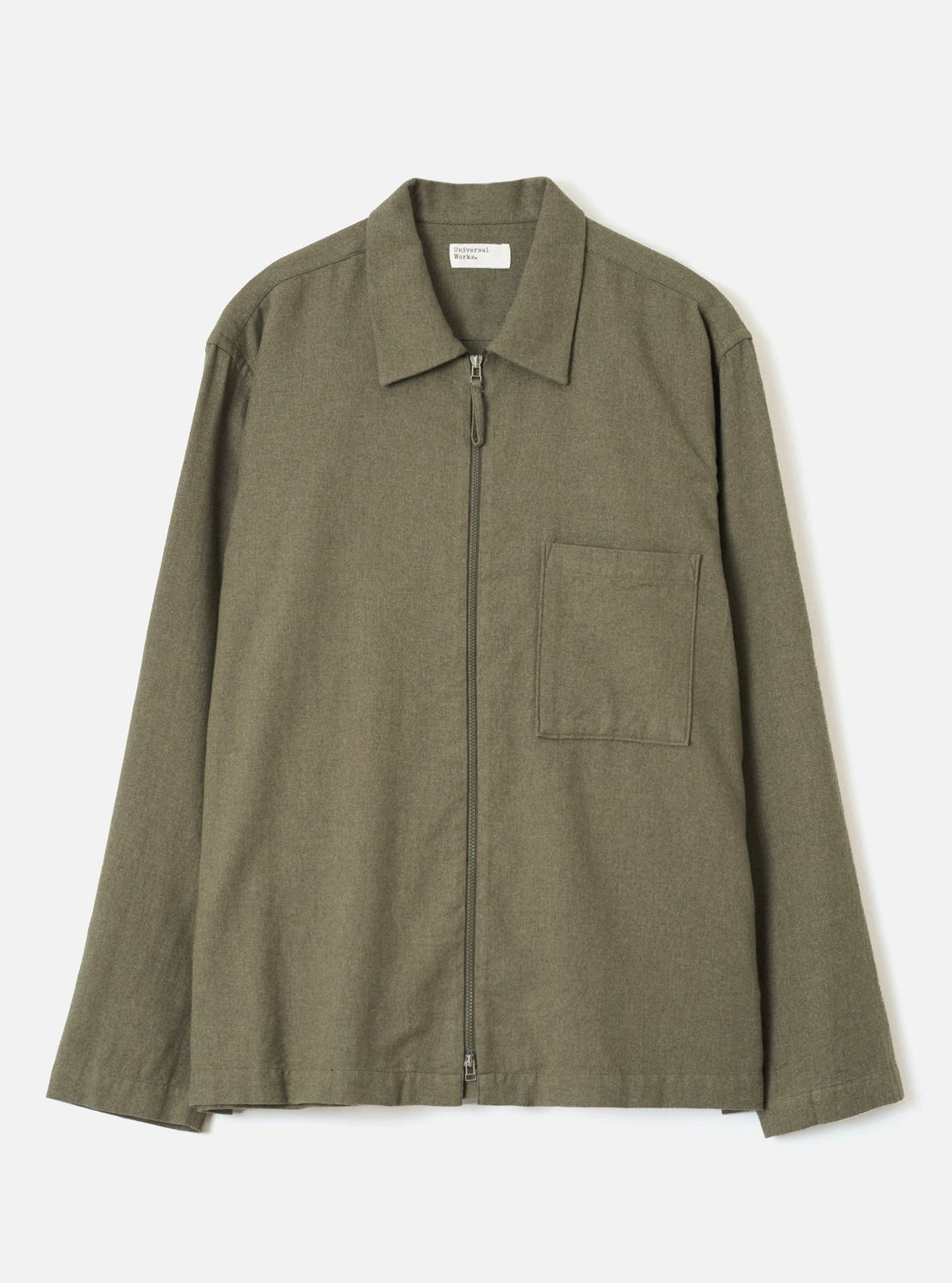 Olive Monty Cotton Tencel Zip Shirt