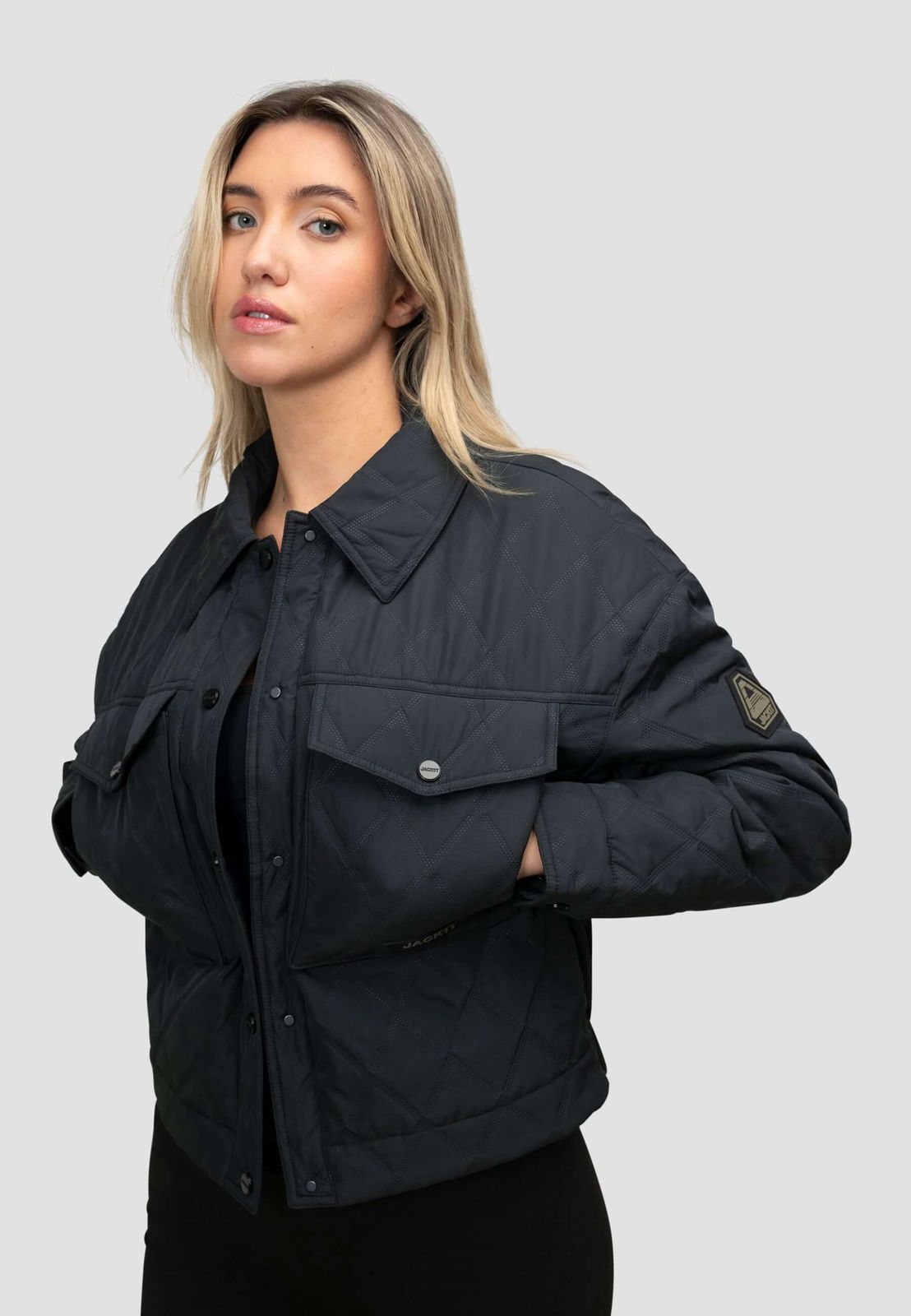 Eden Quilted Shirt Jacket Black