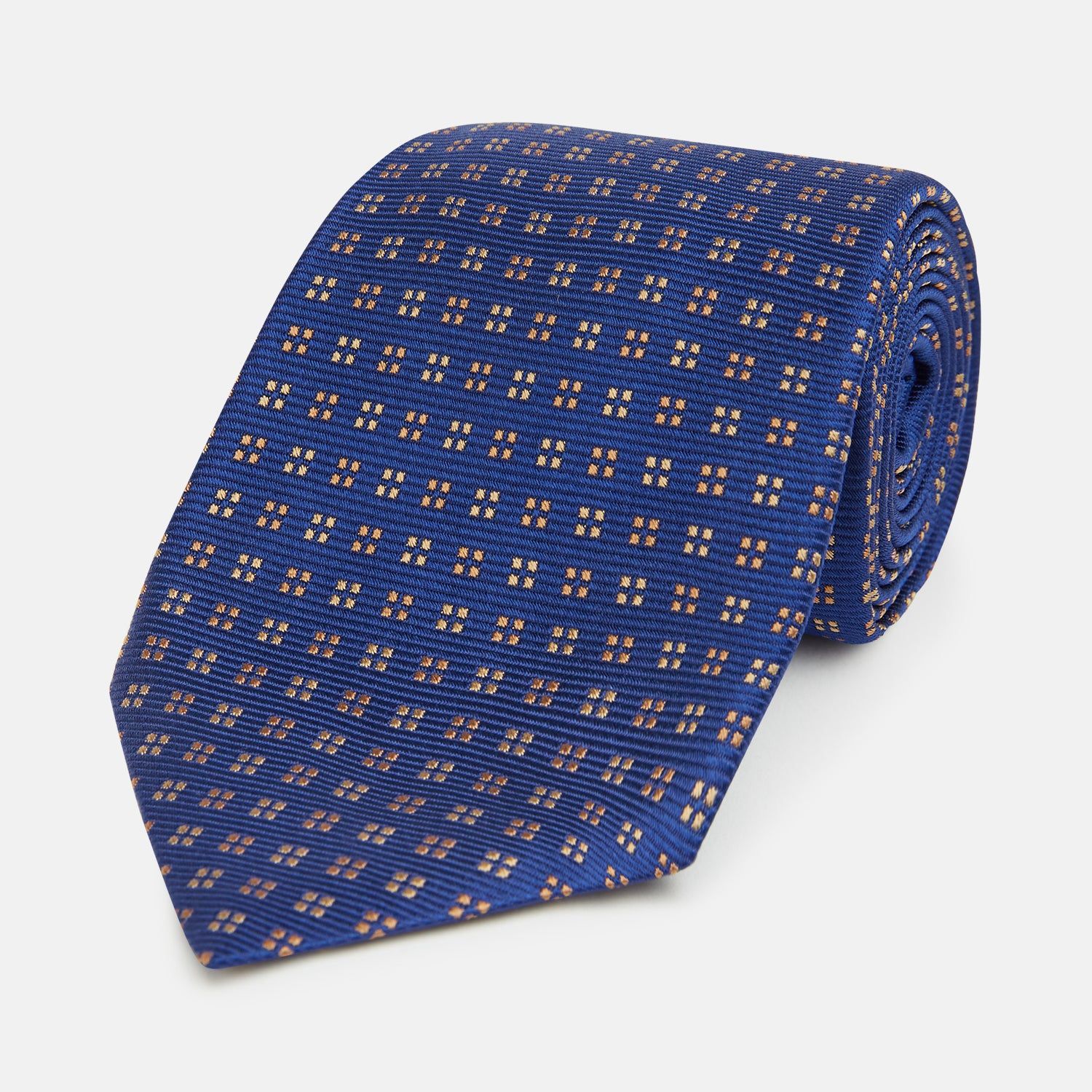 Bronze And Blue Multi Dot Silk Tie