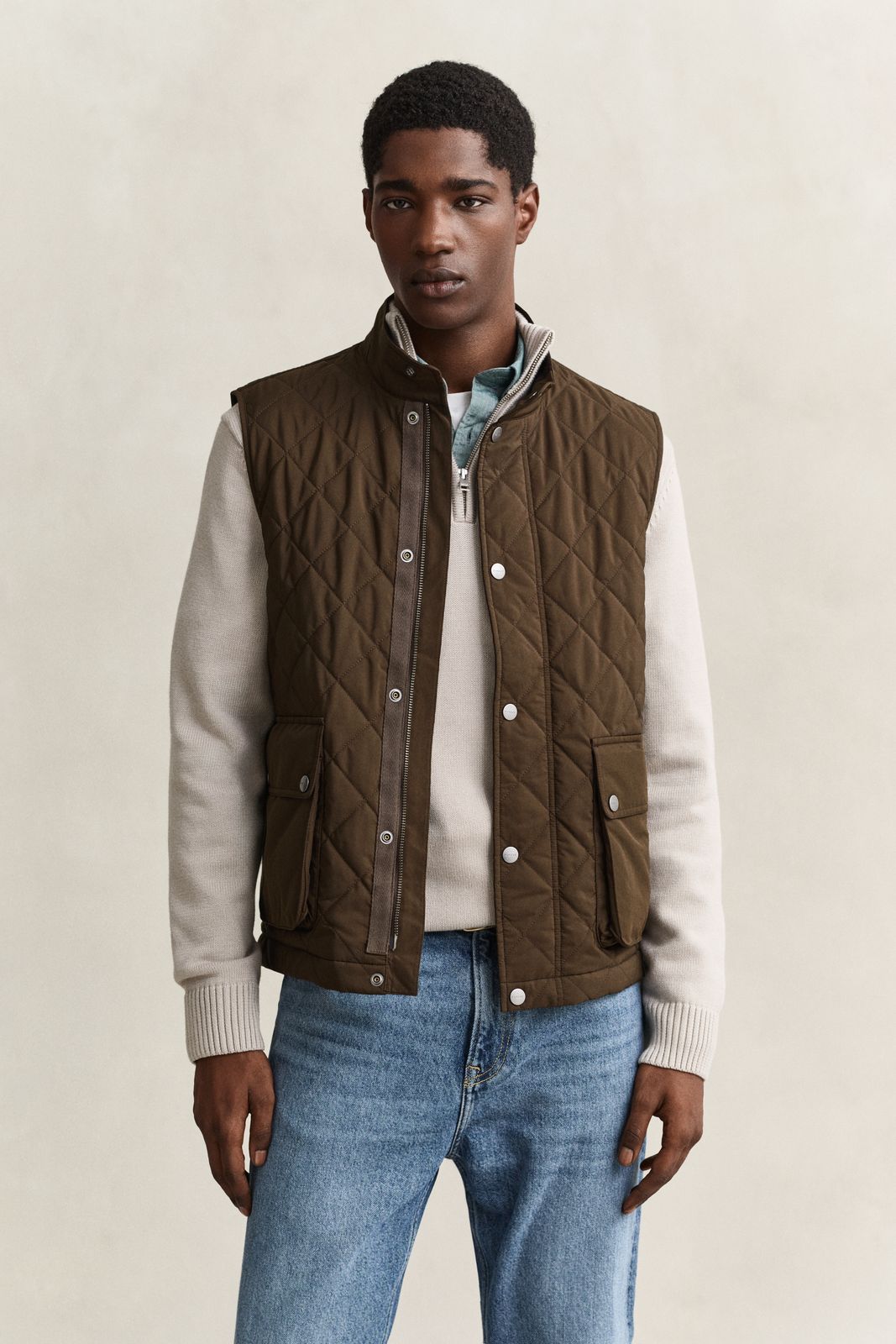 Quilted Vest - BLACK