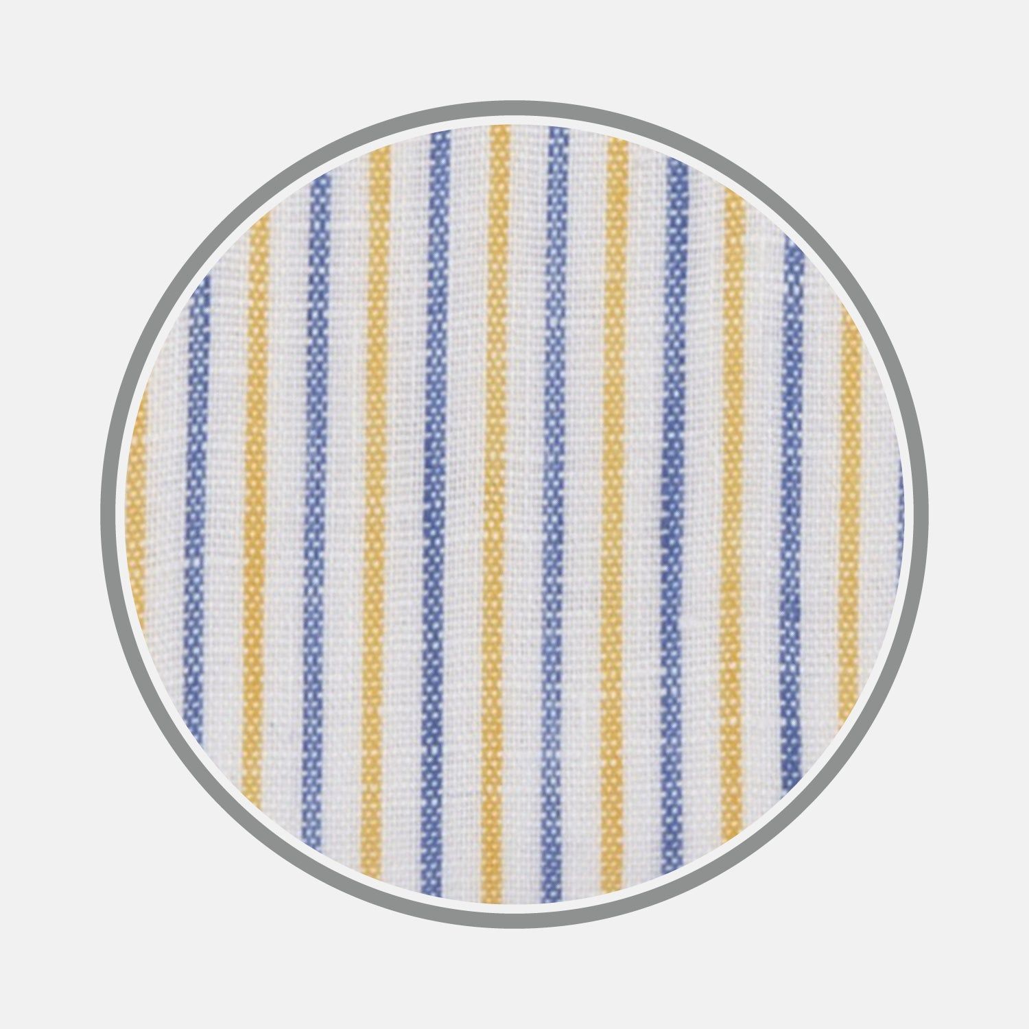 Yellow And Blue Ticking Stripe Linen Fabric