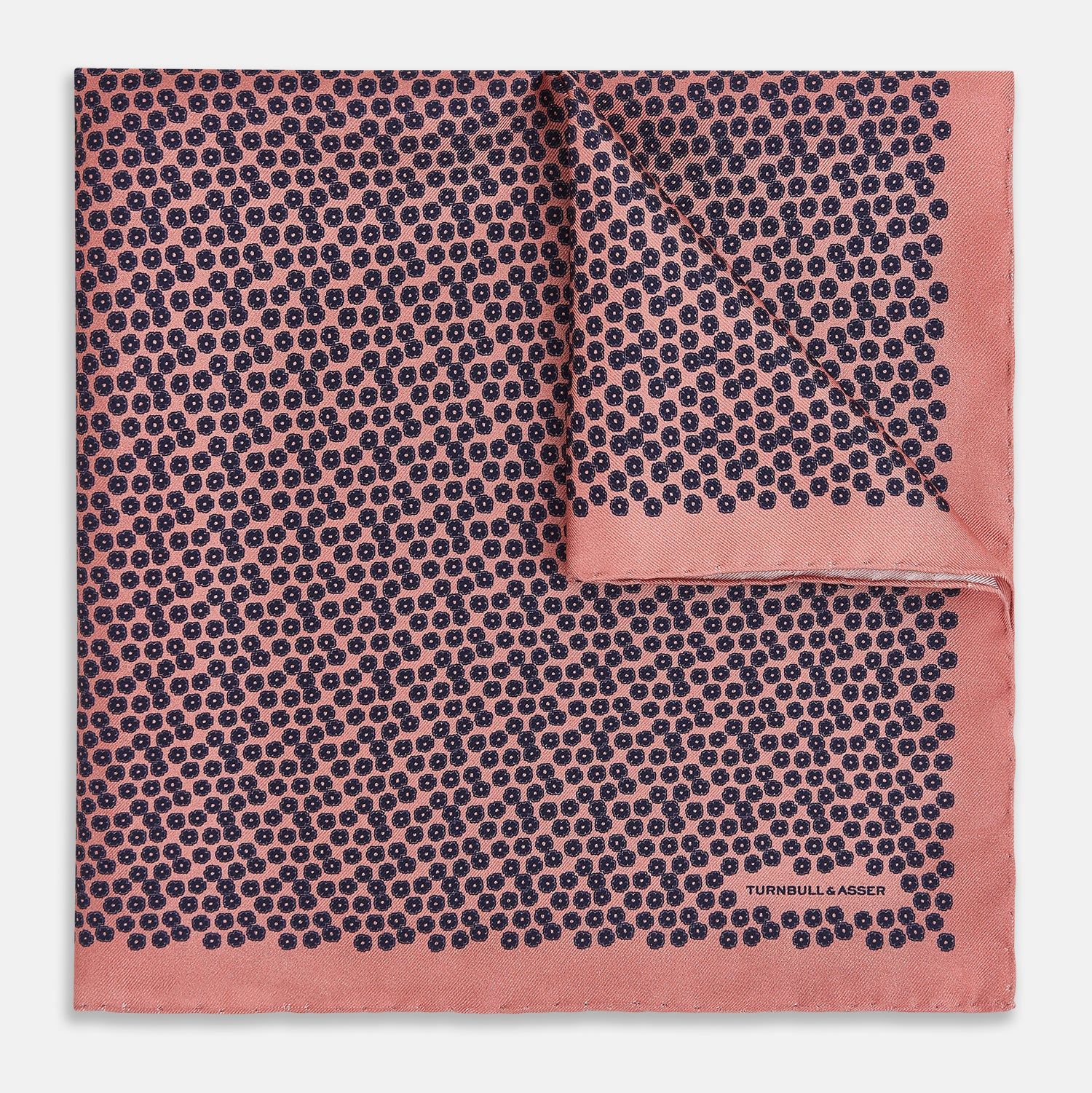 Floral Pink Pocket Square In Silk
