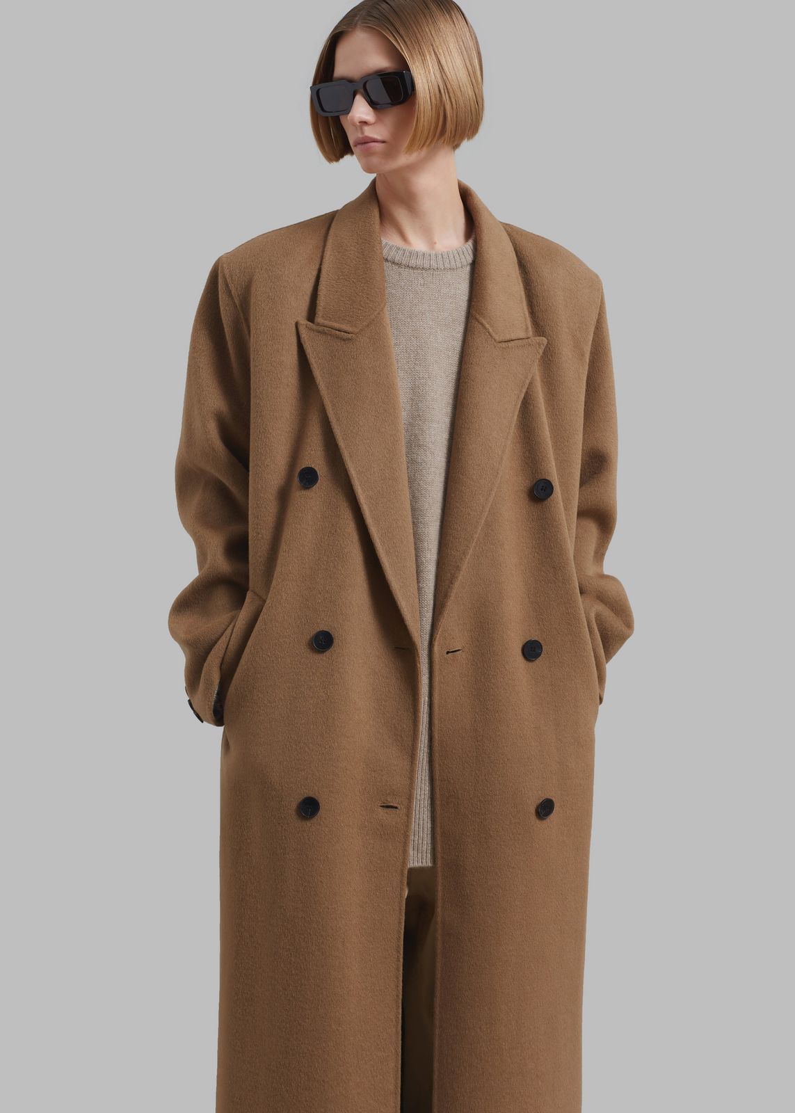 Gaia Double-Breasted Coat - Camel