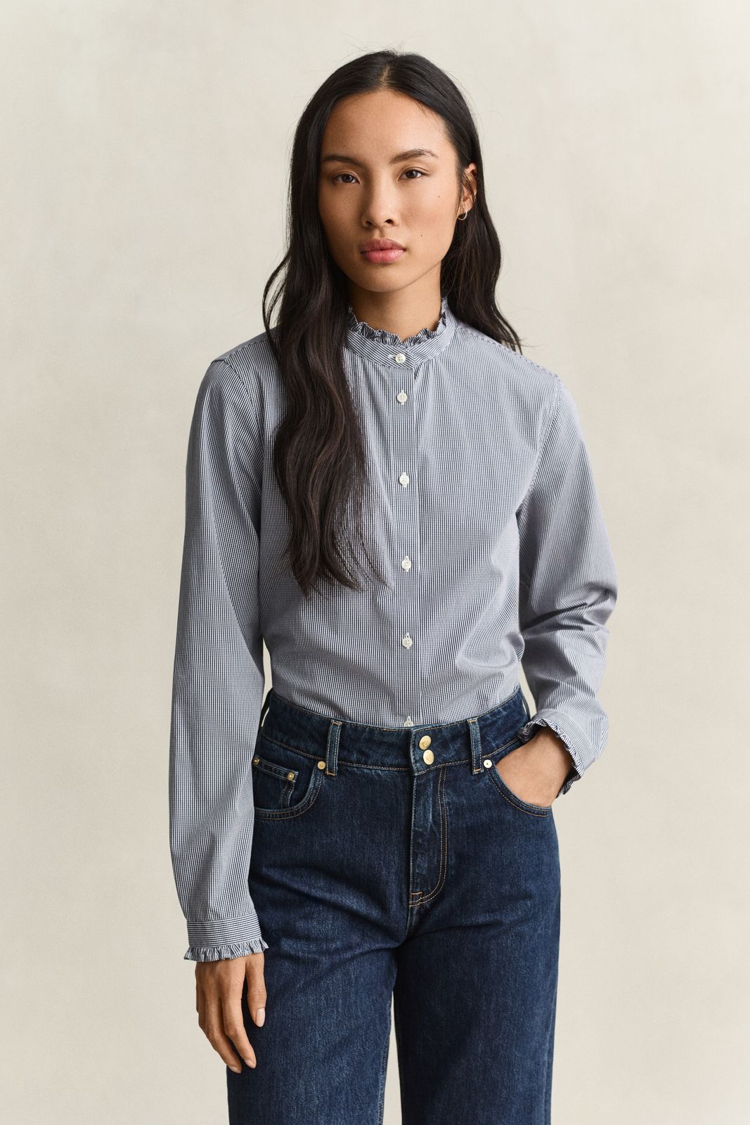 Frill Collar Blouse - CLASSIC BLUE
