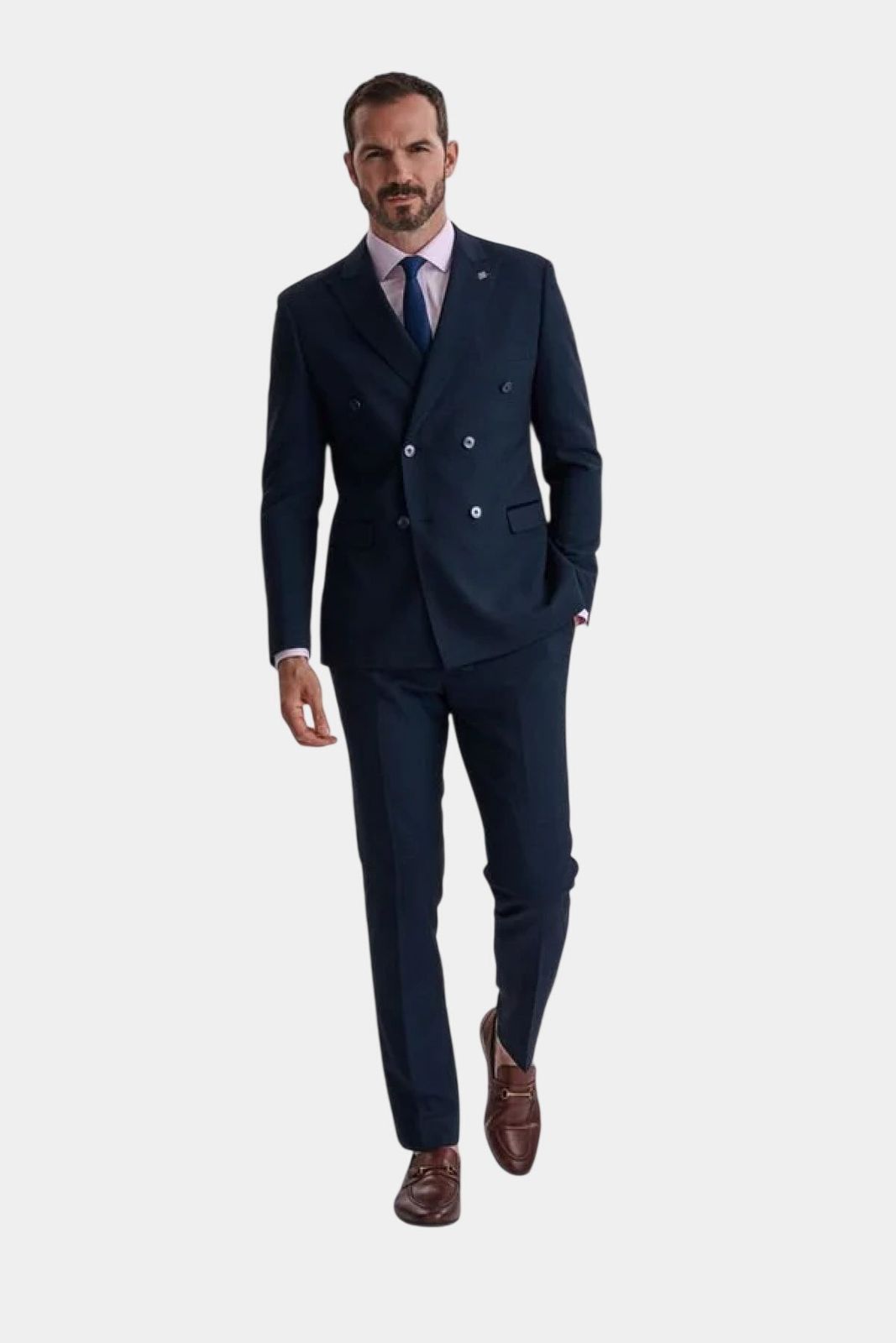 Regent Navy Double-breasted Two Piece Suit