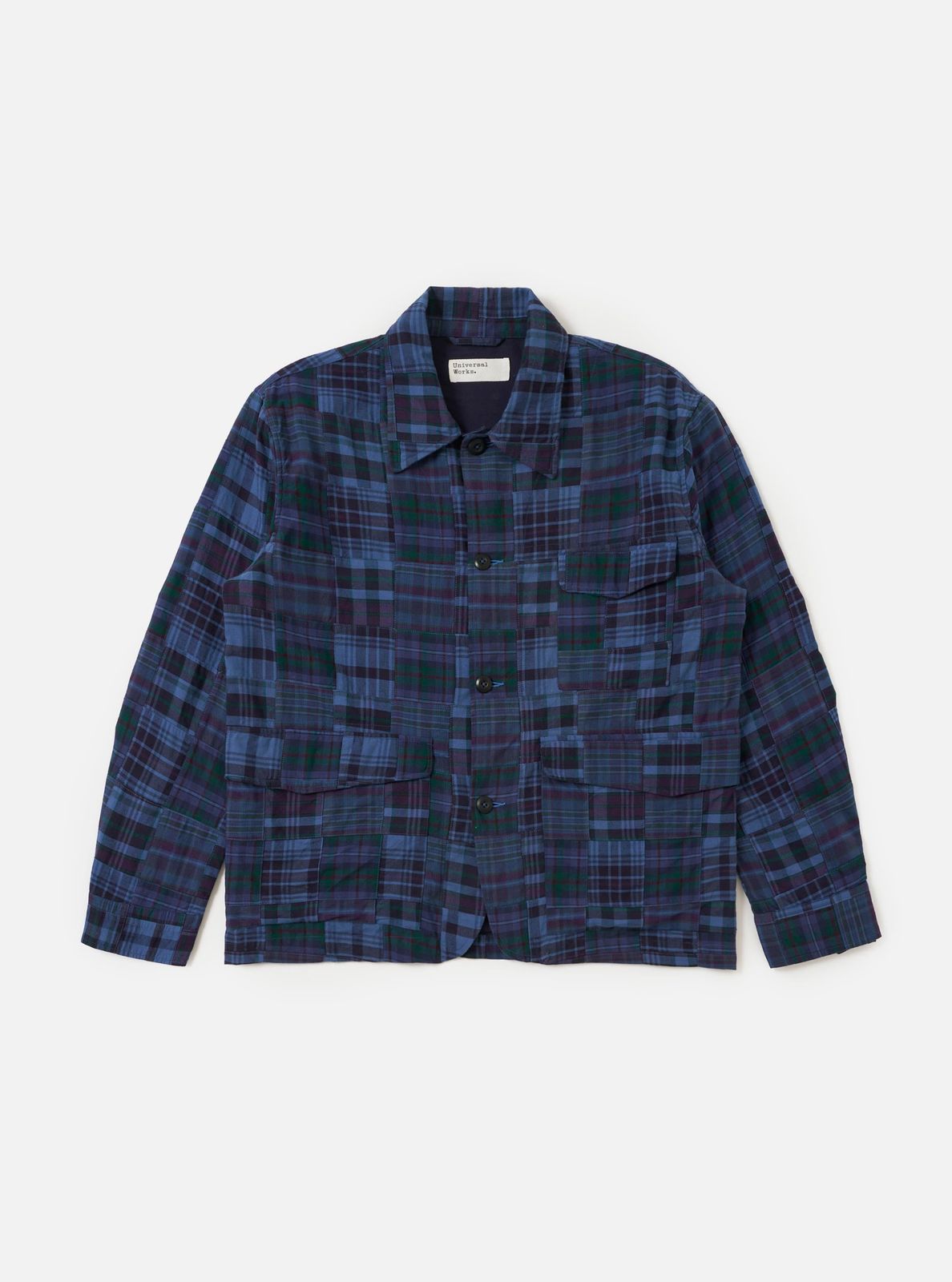 Navy Madras Patchwork Duty Jacket