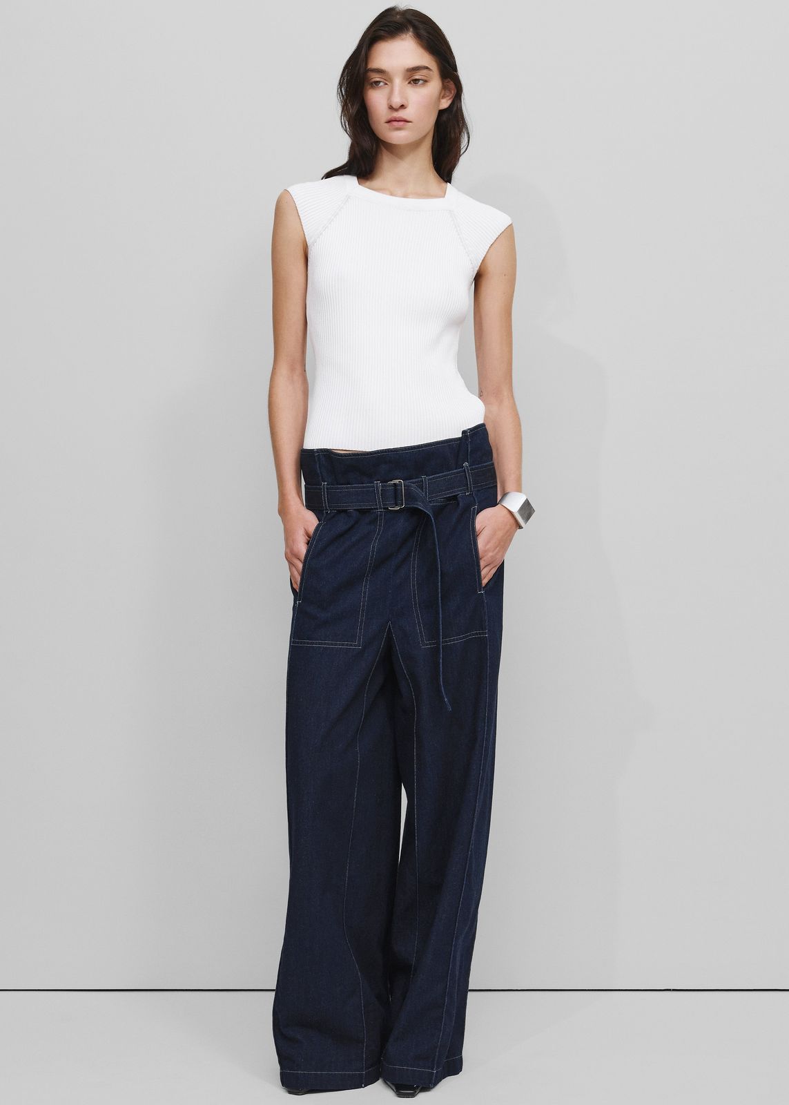 Bevza Square Jeans - Navy