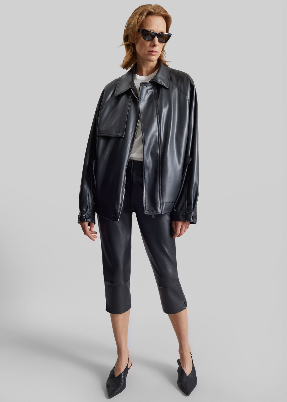 Roisin Faux Leather Jacket - Black