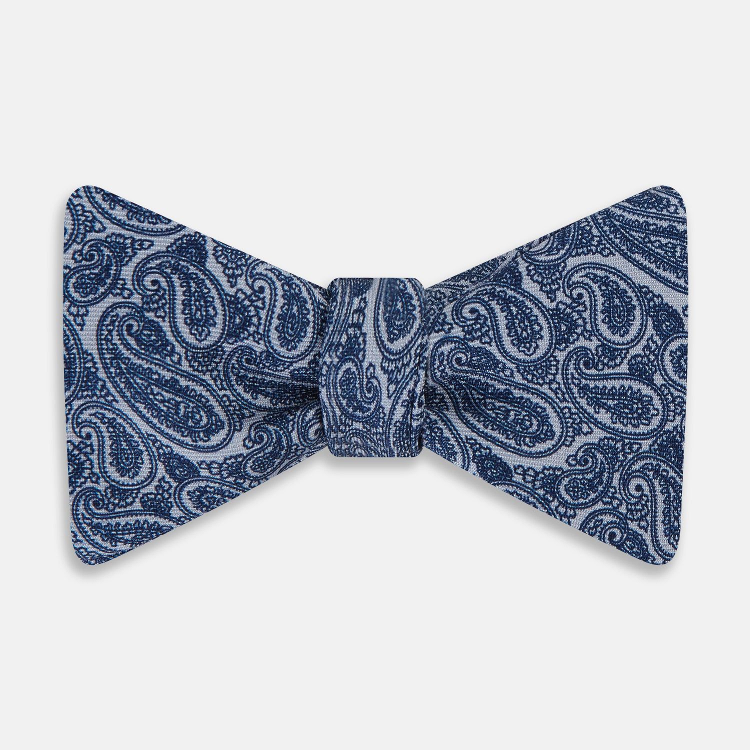 Pale Blue Paisley Silk Bow Tie