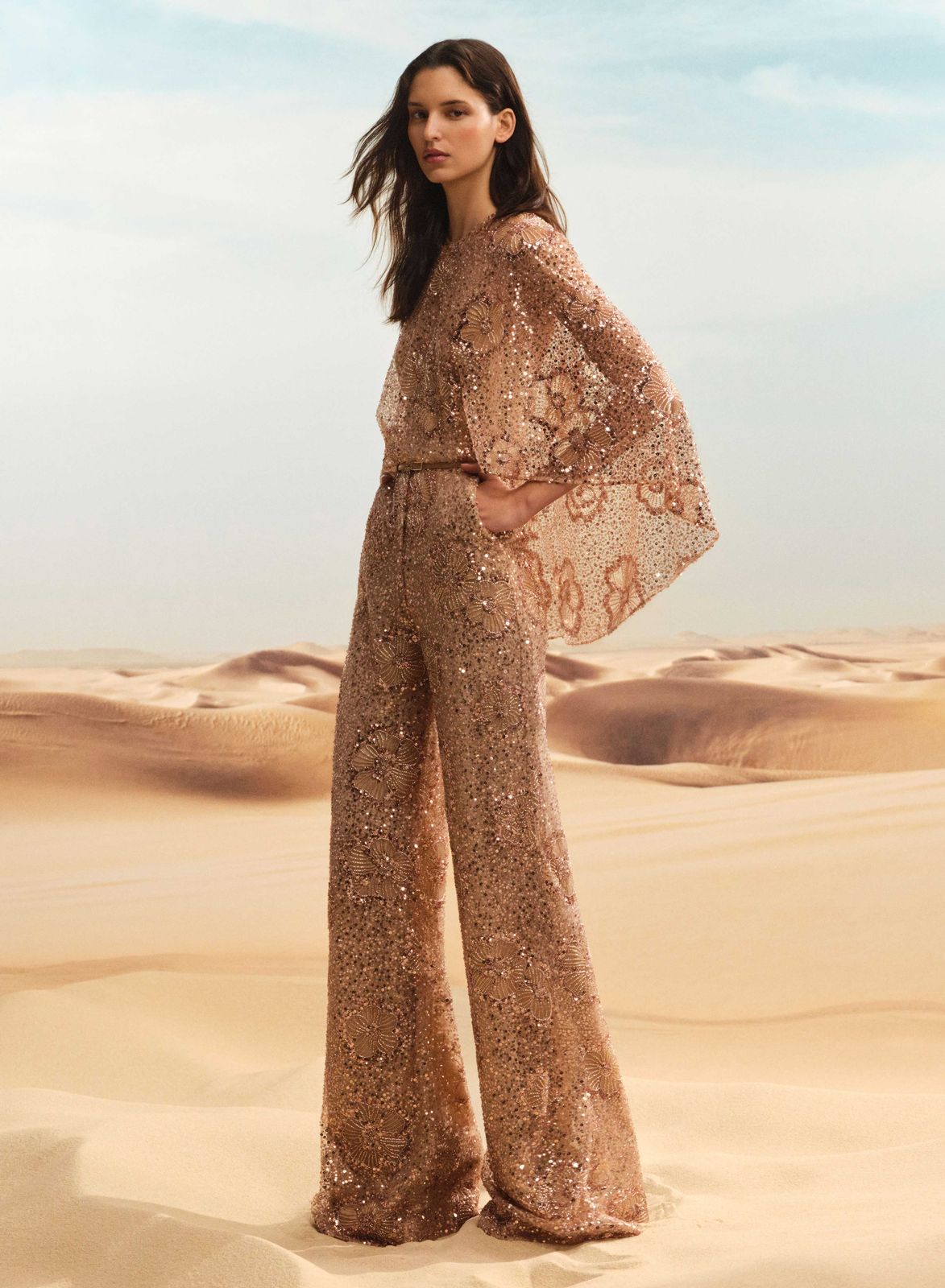 Sequin Embroidered Tulle Jumpsuit