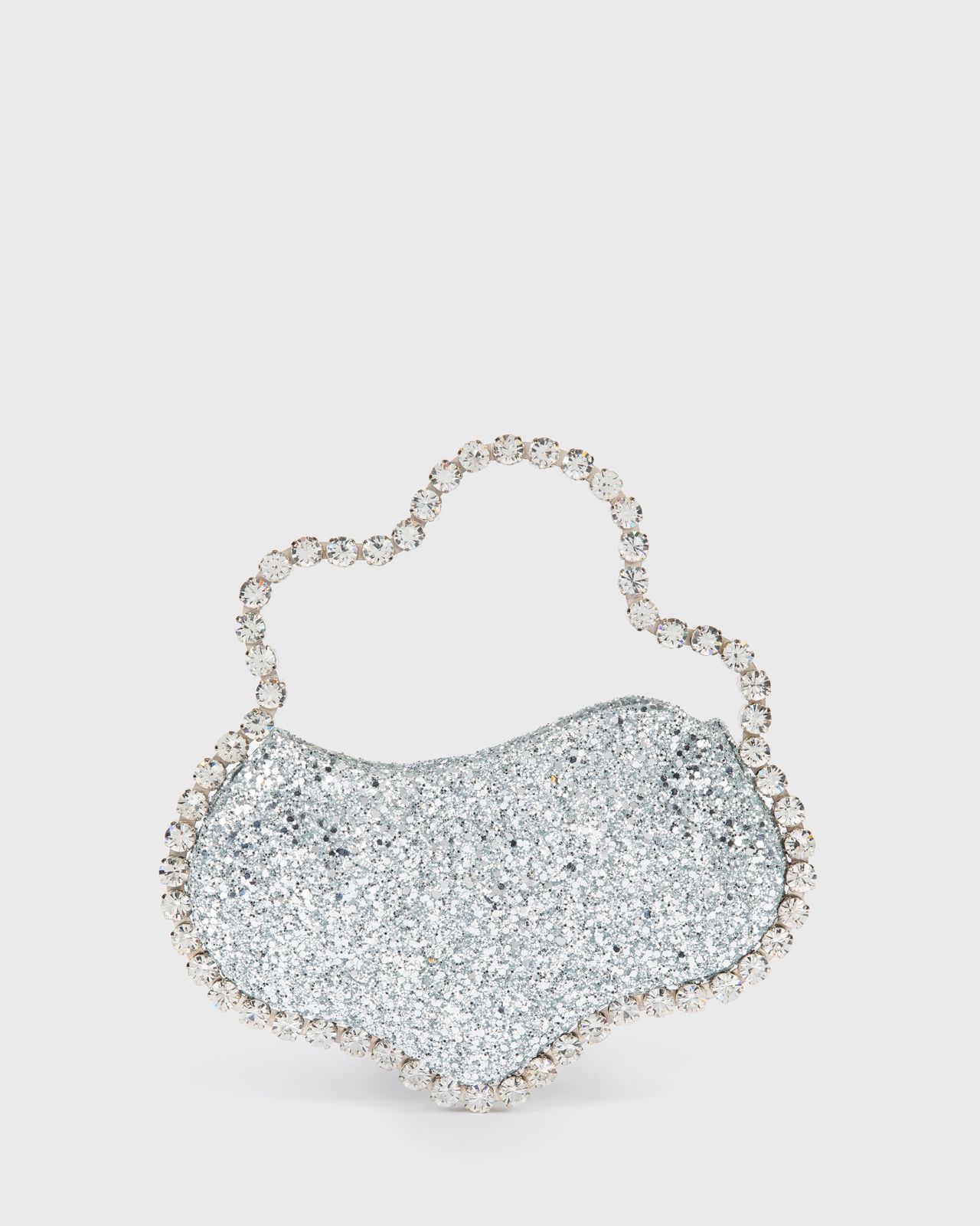 Silver Glitter Wavy Eternity Clutch