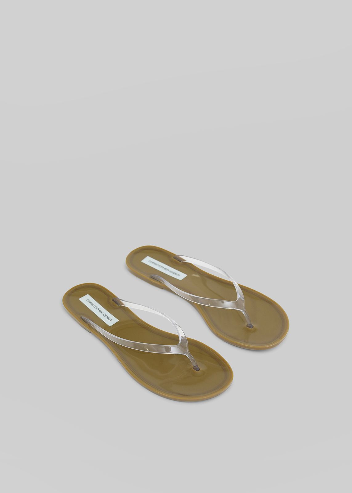 Christopher Esber Jo Flip Flops - Khaki/Clear