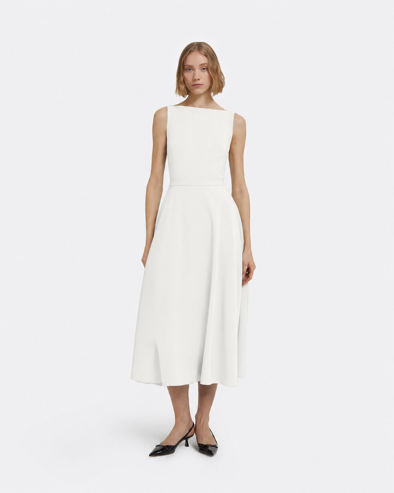 Ginny Midi Dress in Ivory