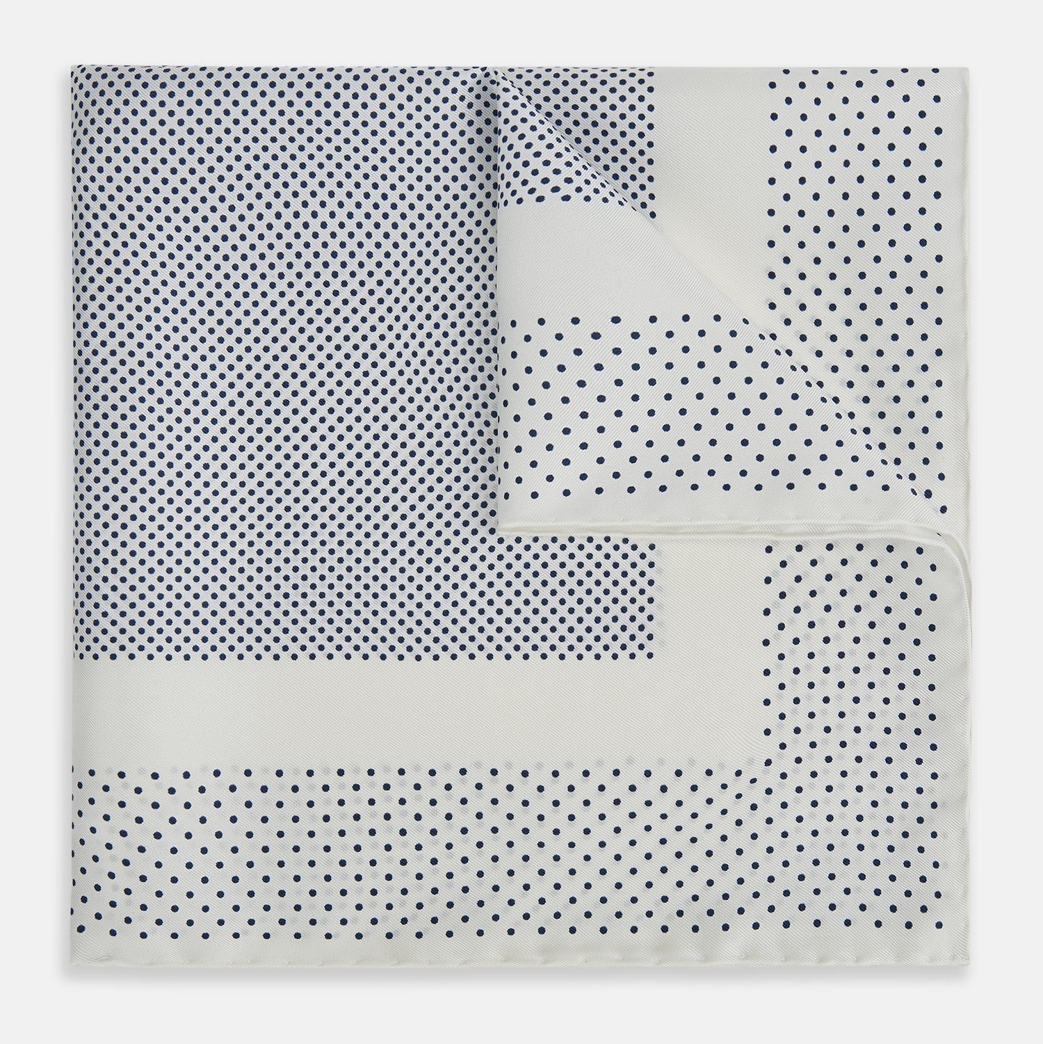 Cream Dot Silk Pocket Square