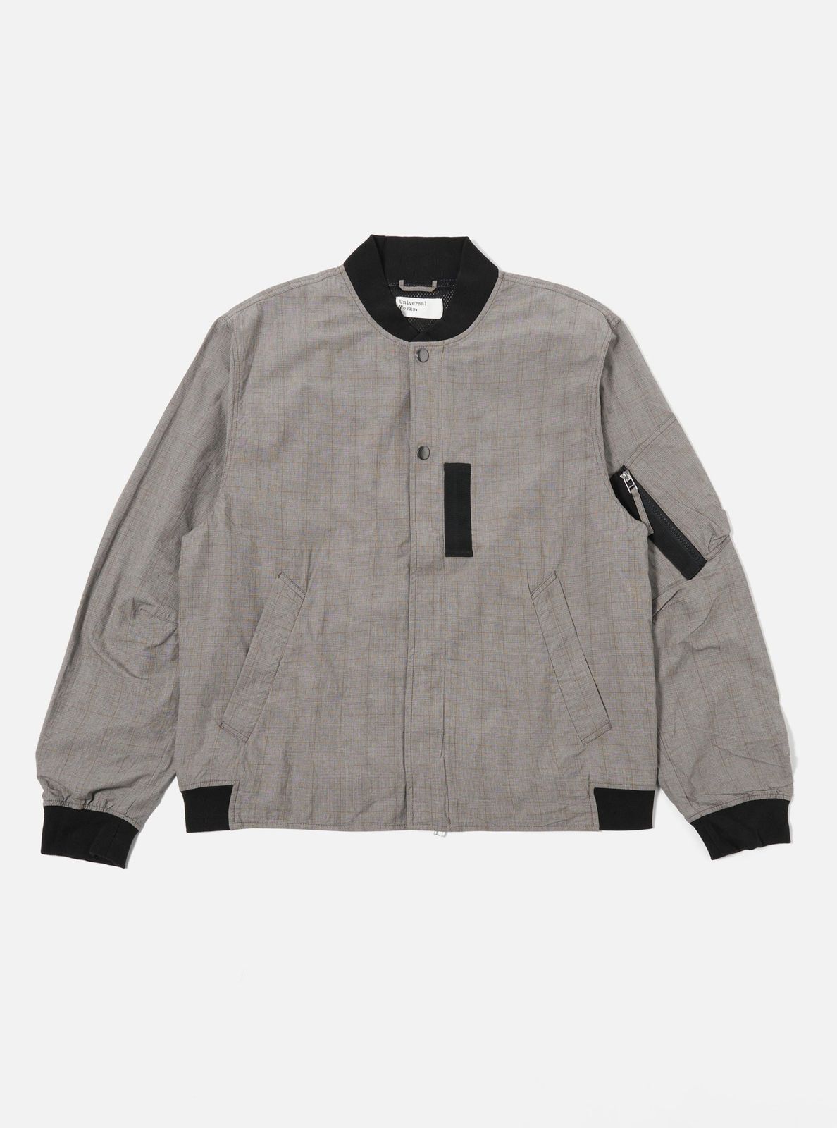Grey Brown Wales Glen Check Ns Bomber Jacket