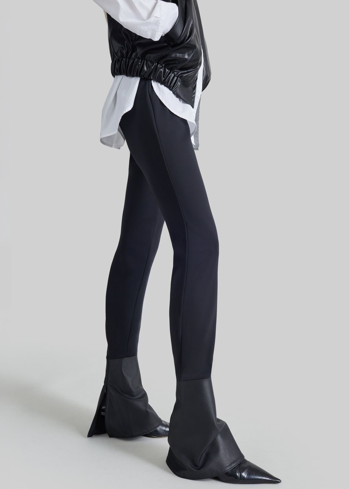 Darkpark Zoe Leather Cuff Leggings - Black