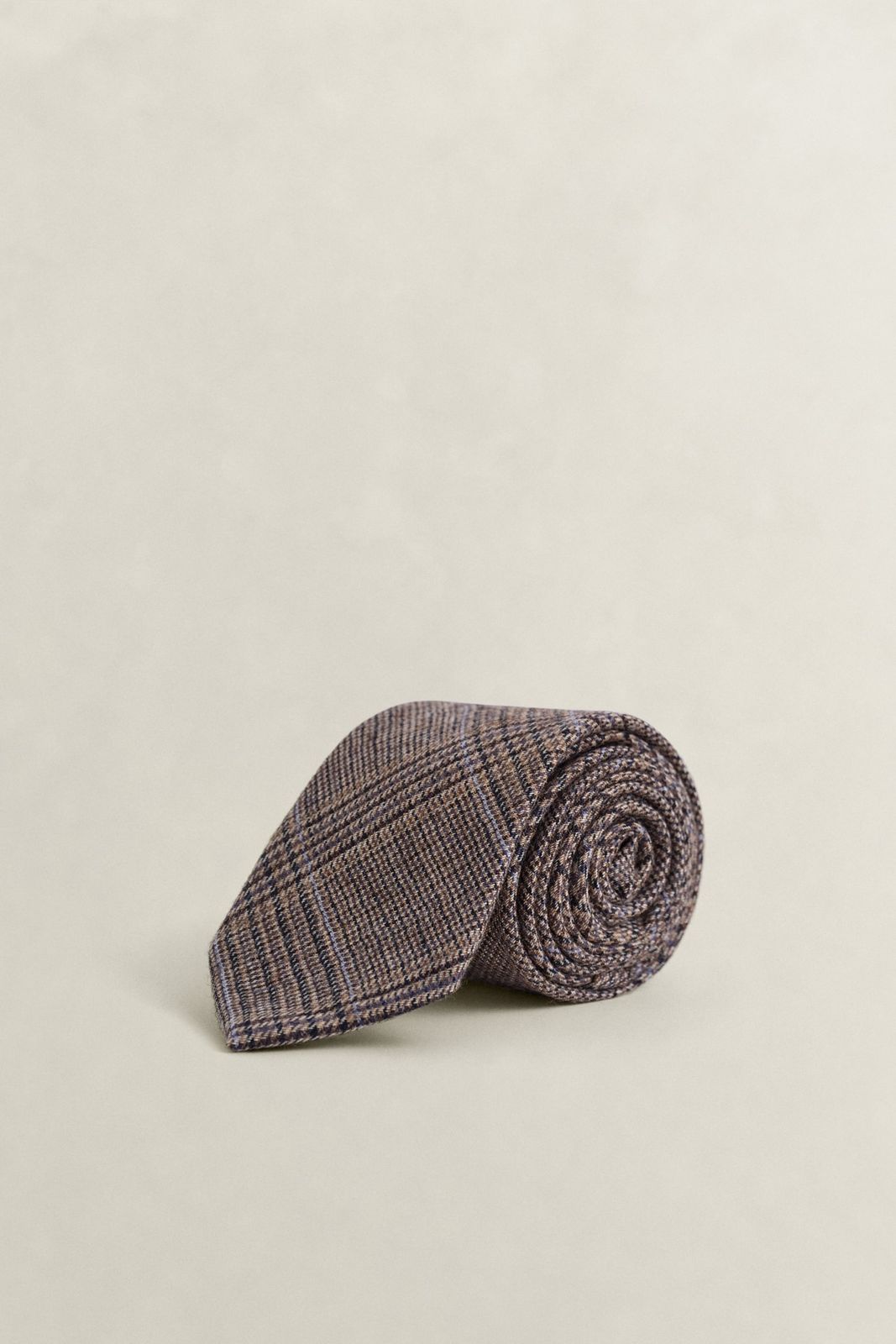Glen Check Tie - Light Taupe