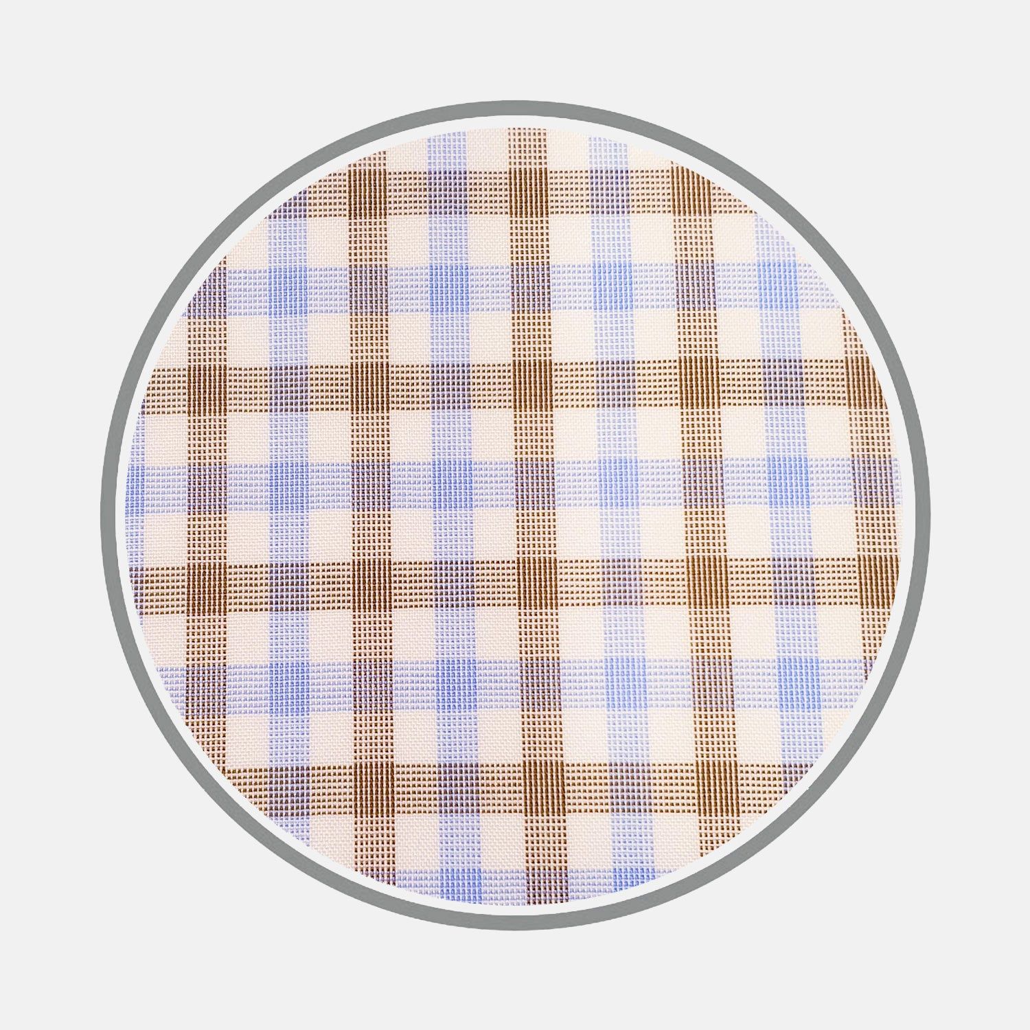 Blue And Brown Multi Check Cotton Fabric