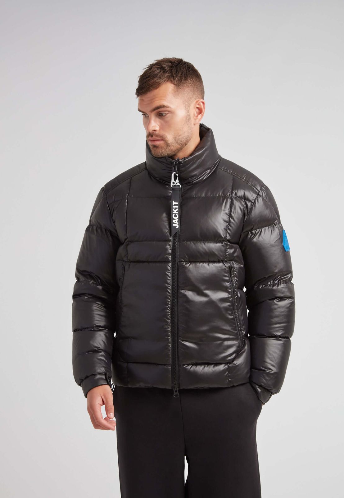 Ez Boxed Funnel Puffer Jacket Lux Black