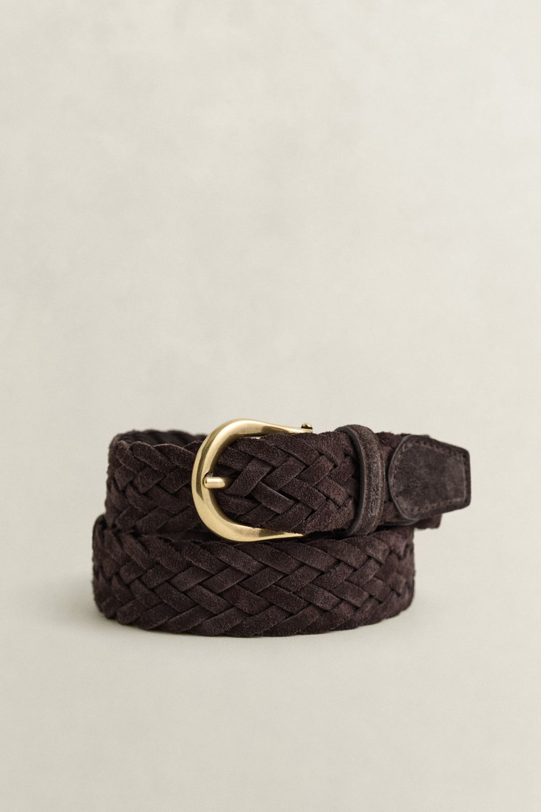 Braided Suede Belt - Rich Brown