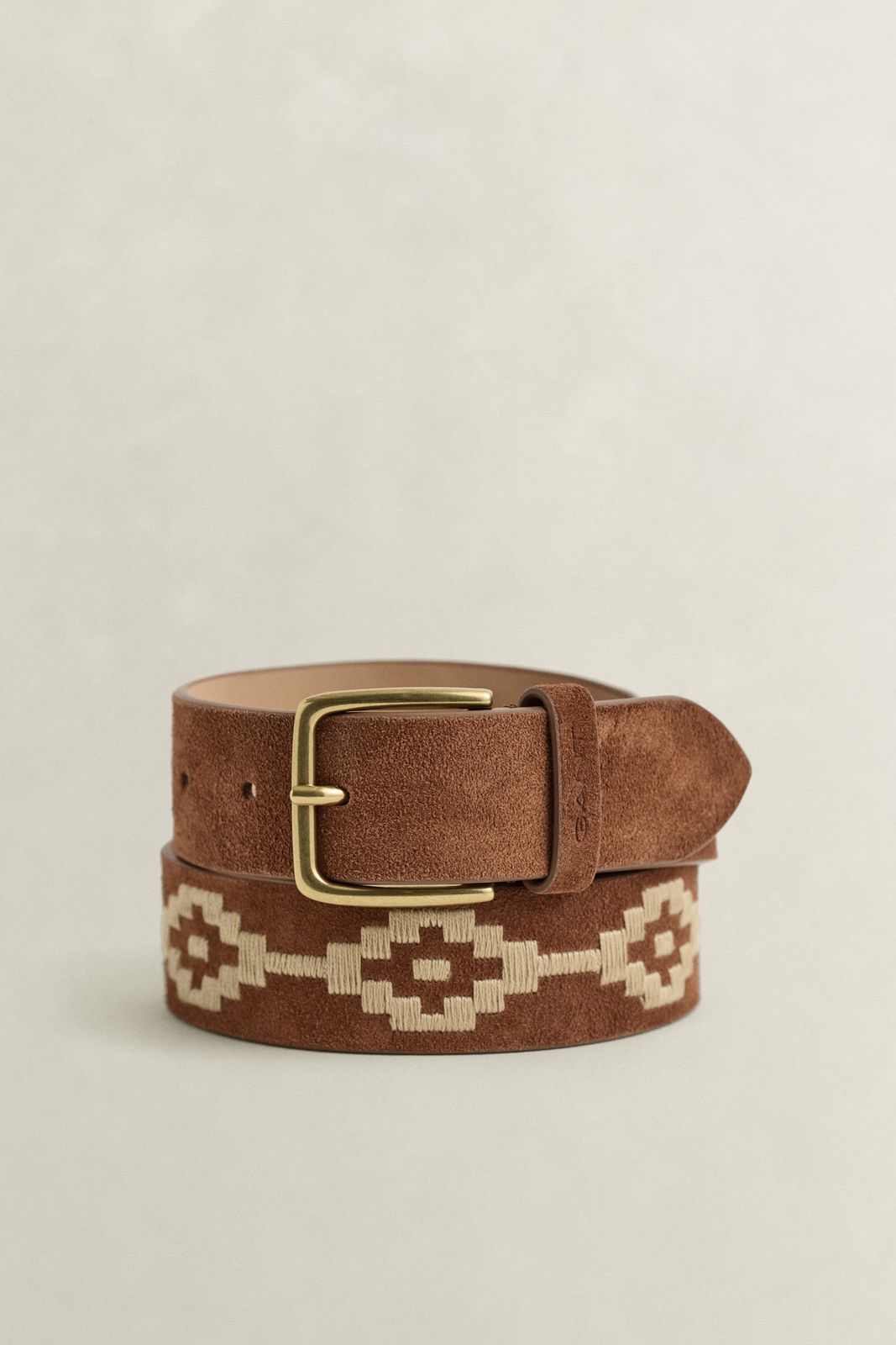 Embroidered Suede Belt - FRESH SOIL