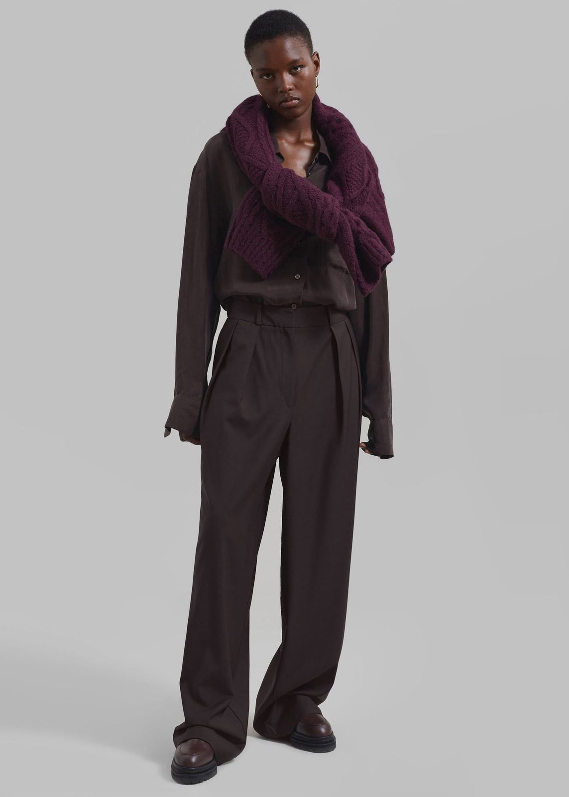 Ripley Pleated Trousers - Brown