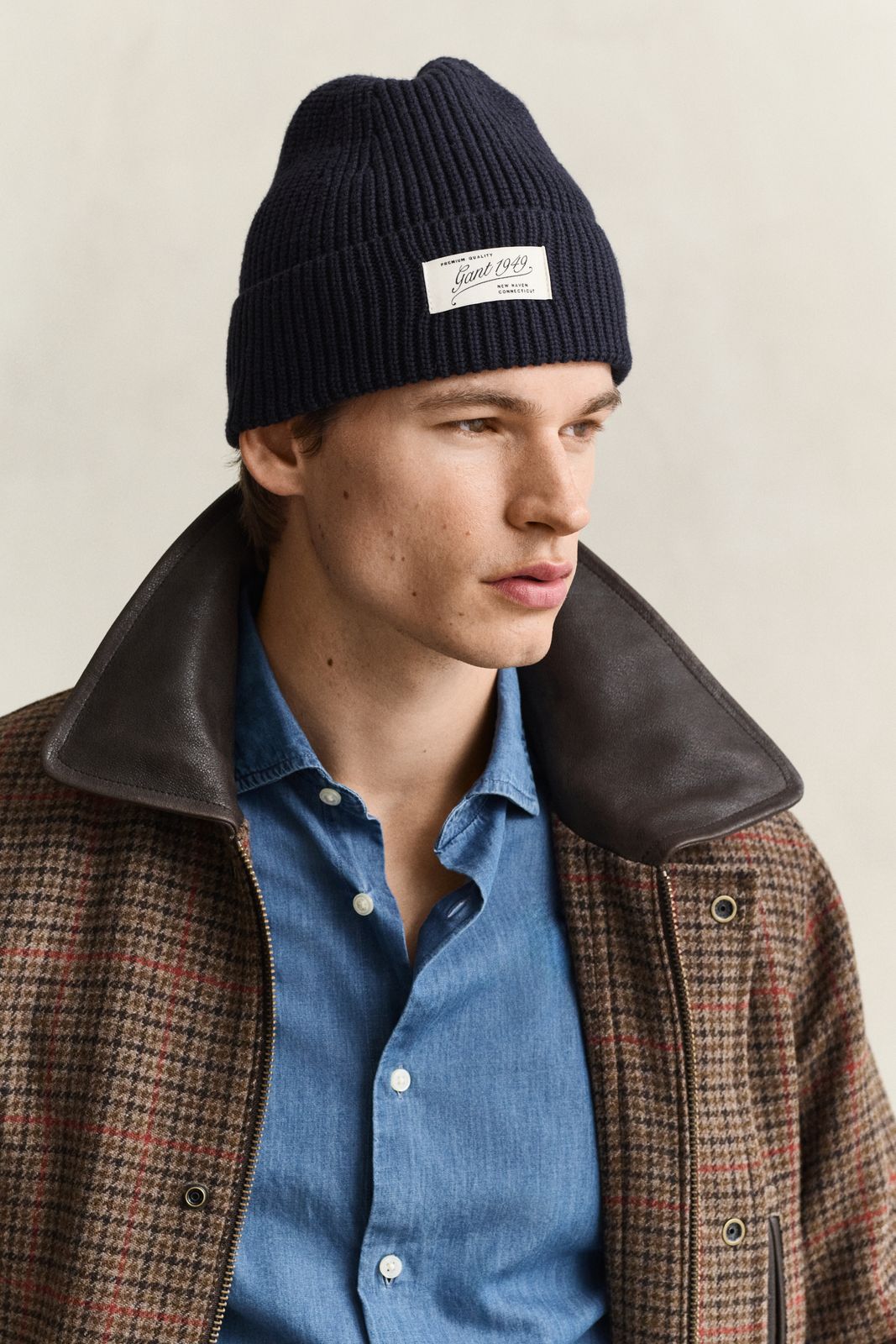 Ribbed Logo Beanie - PLUMPED RED