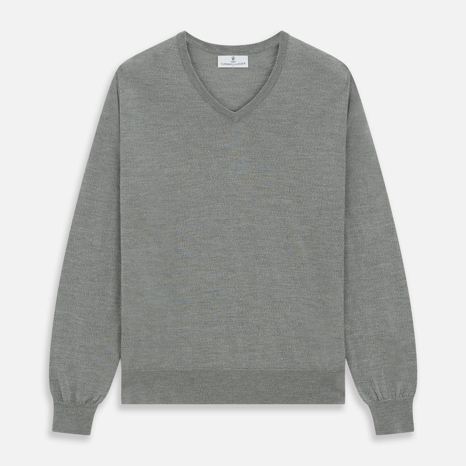 Grey V-neck Merino Wool Jumper