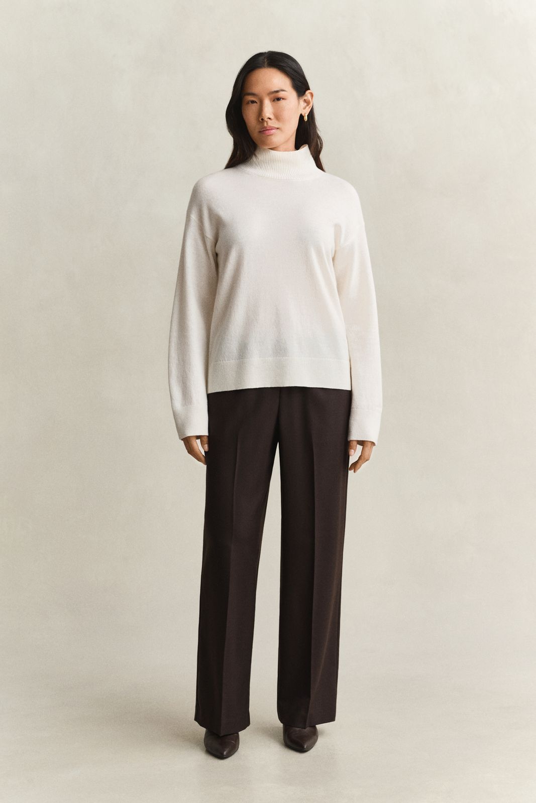 Wool Blend Pants - DEEP BROWN