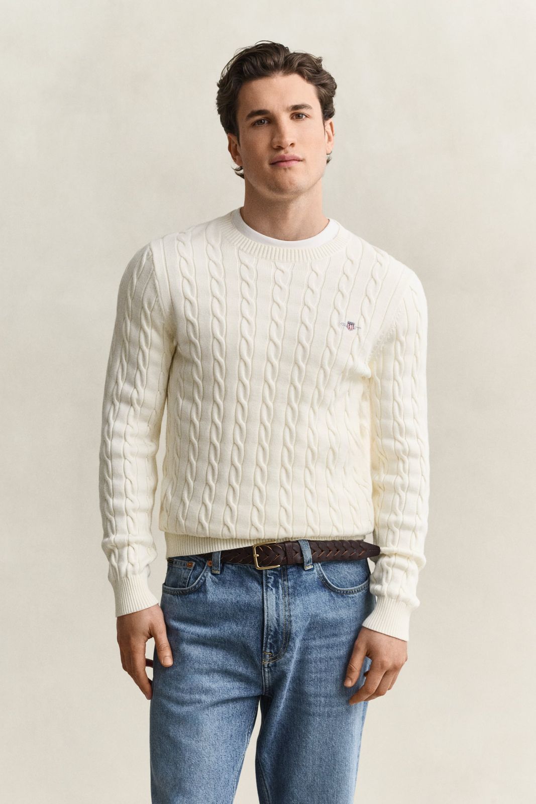 Classic Cable Knit Sweater - TARTAN GREEN