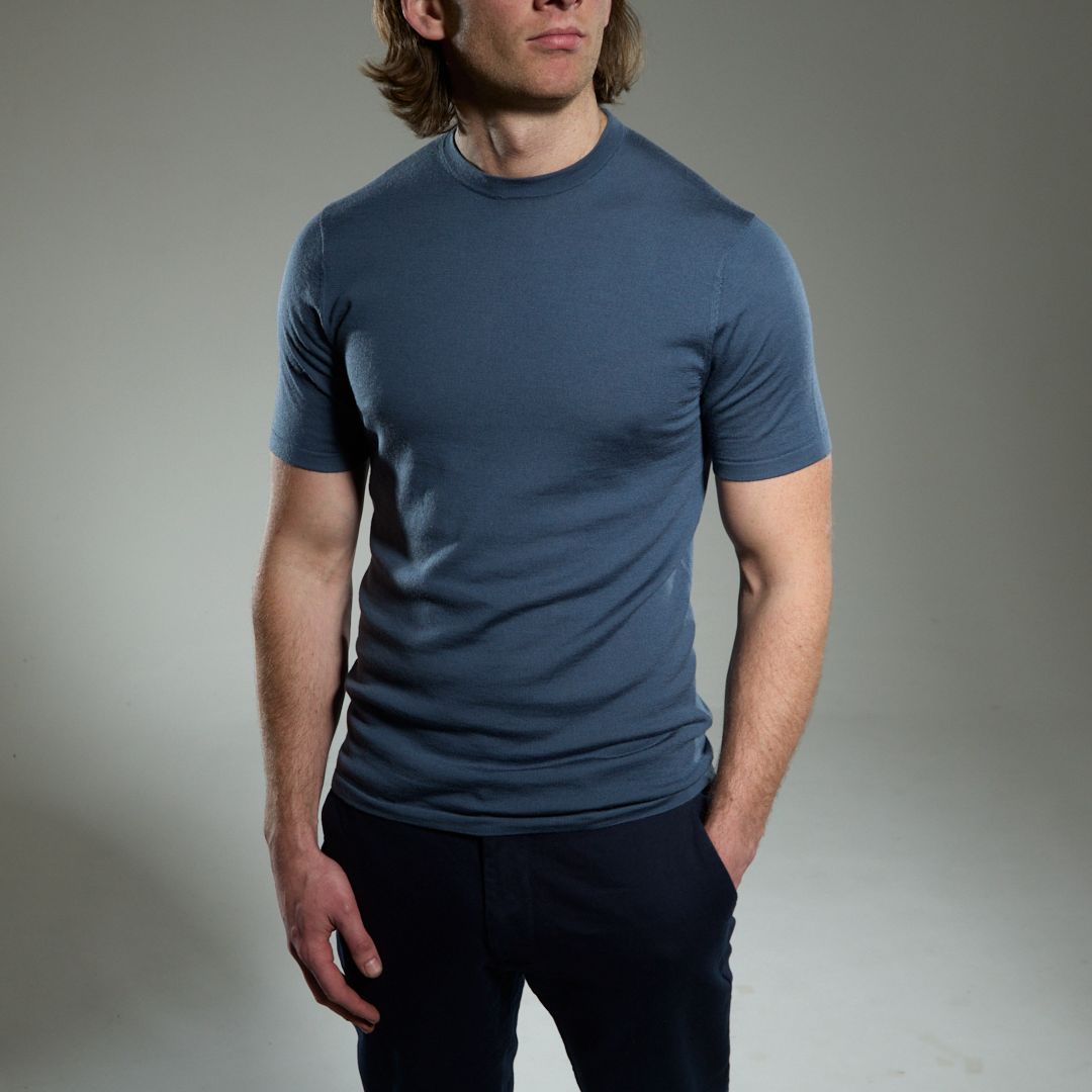 Slim Fit 'capri' T-shirt In Steel Blue
