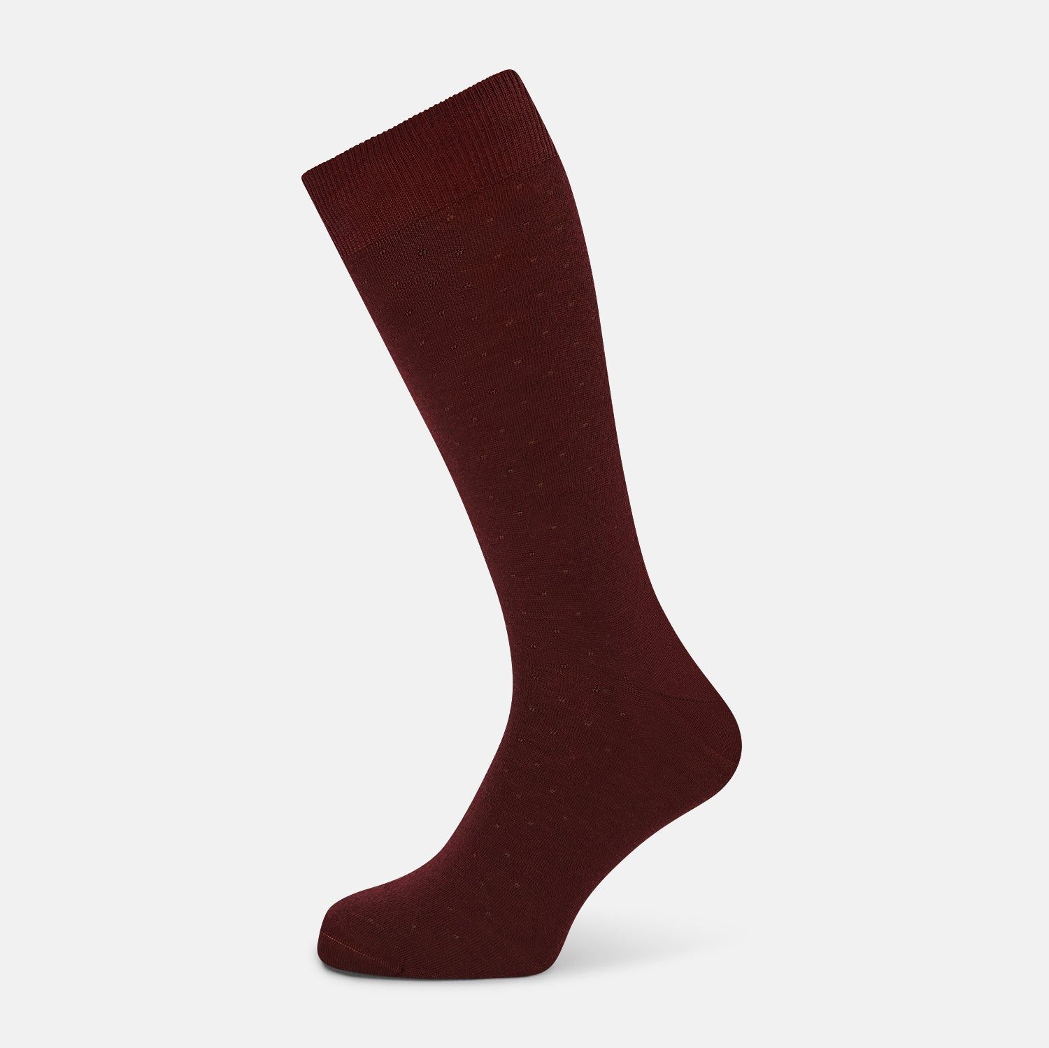 Burgundy And Black Dot Wool Mid-length Socks