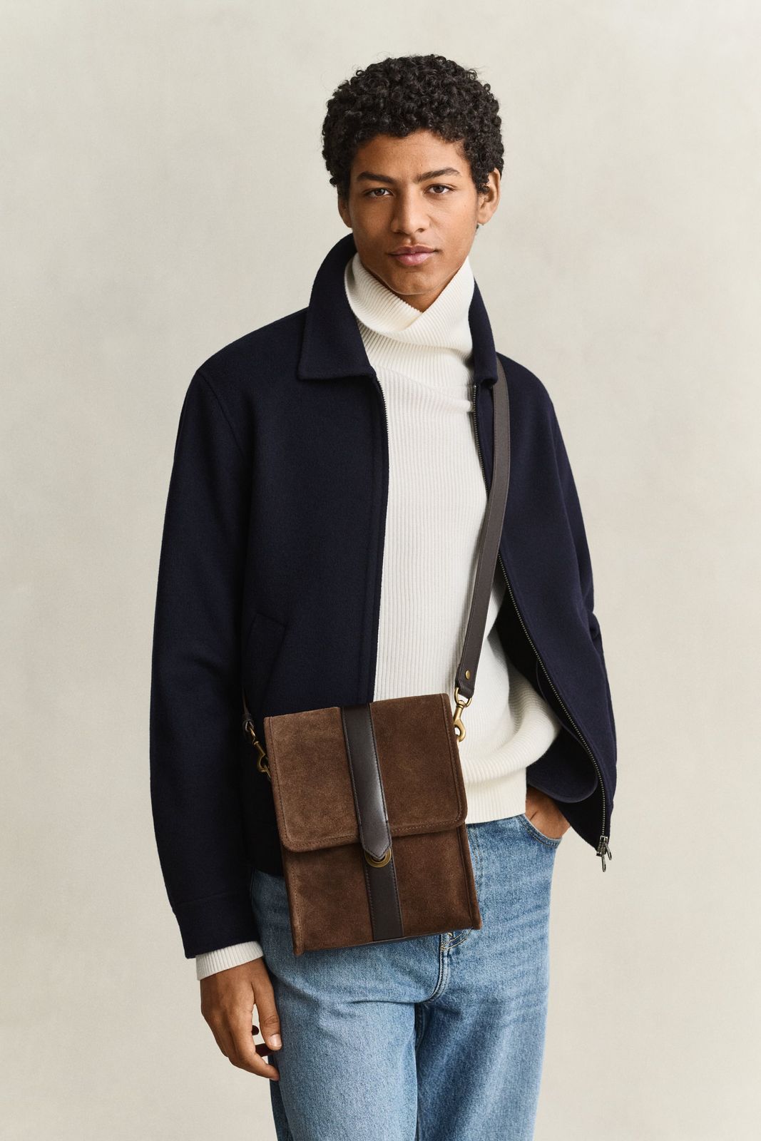 Suede Shoulder Bag - SOIL BROWN