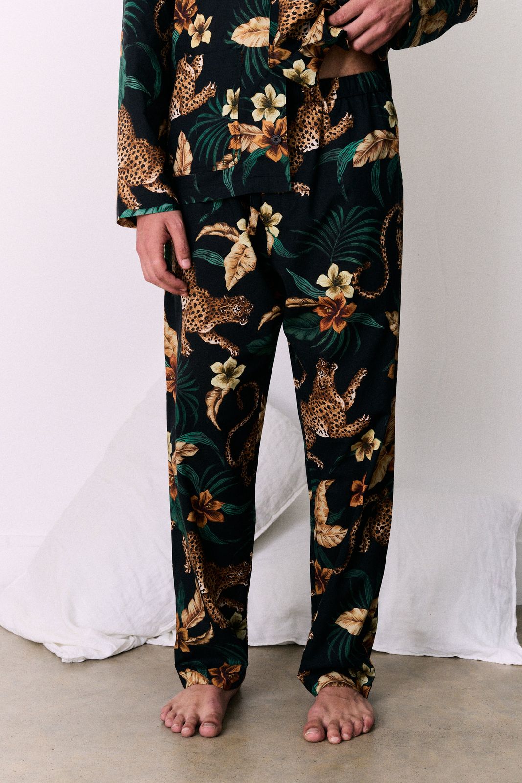 Men’s Pyjama Trousers Soleia Print Black/yellow