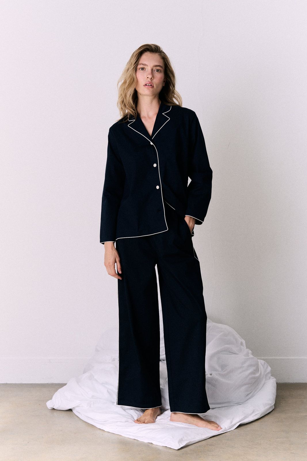 402 Long Pyjama Set Navy