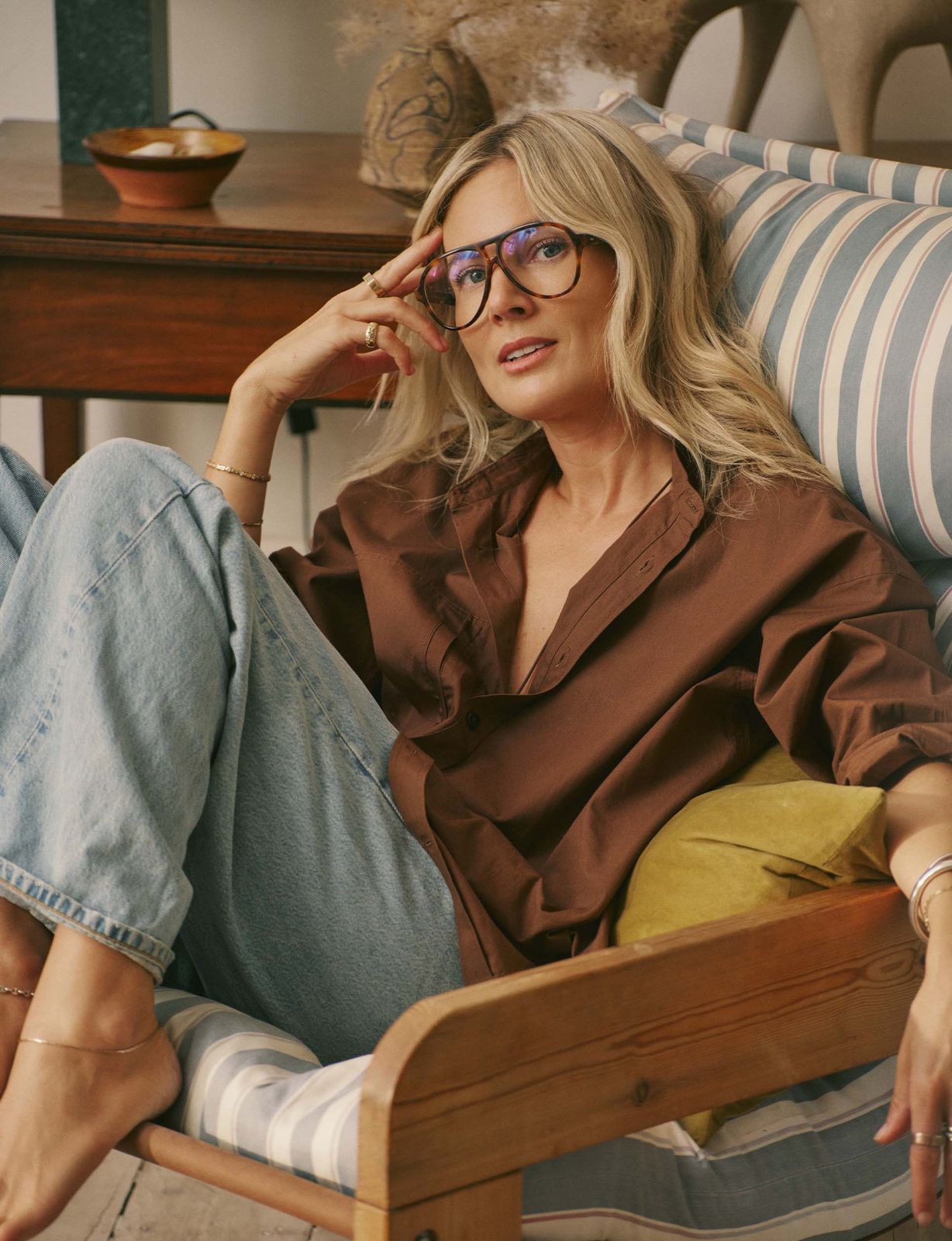 Portlligat Shirt: Fine Poplin, Mocha X Lucy Williams