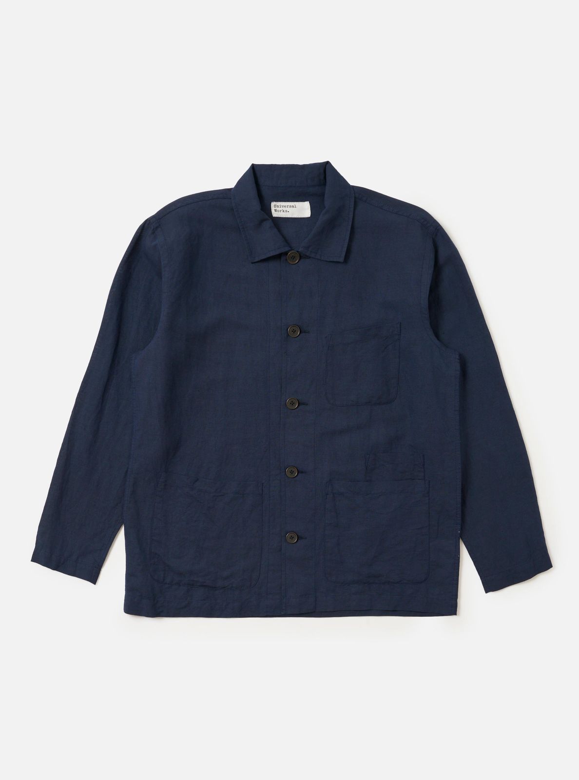 Navy Linen Cotton Shirting Bakers Overshirt
