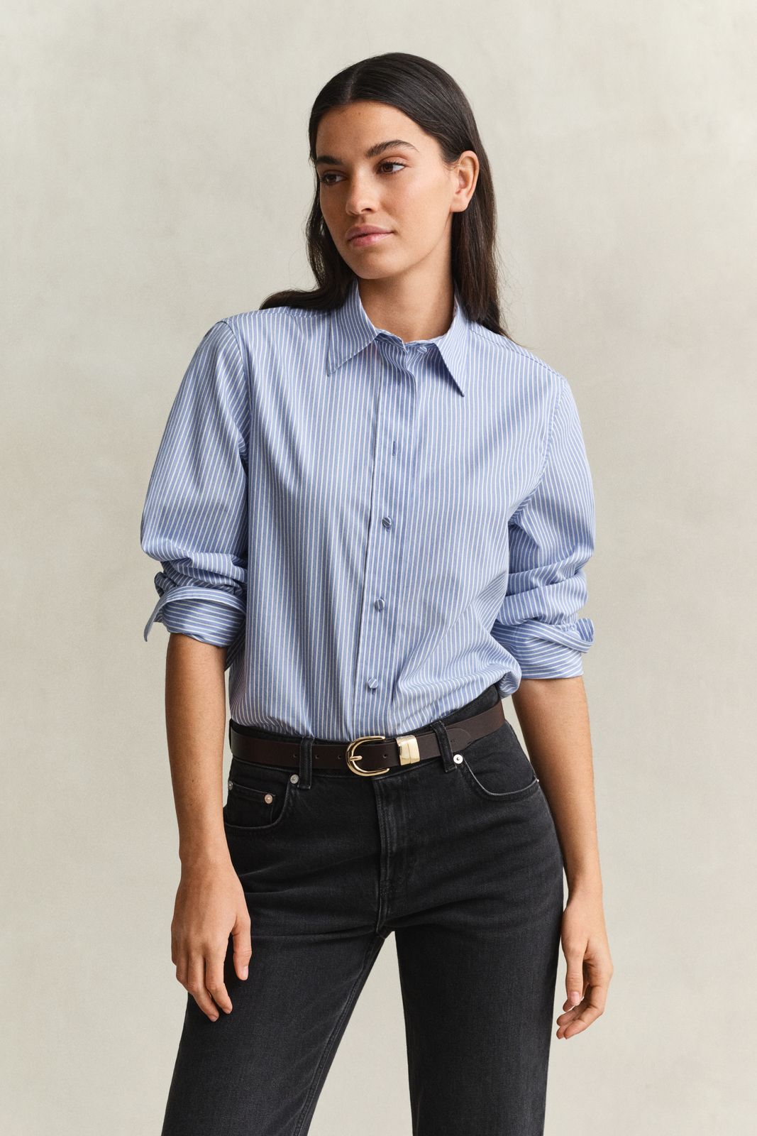 Striped Yoke Detail Shirt - MISTY LAVENDER