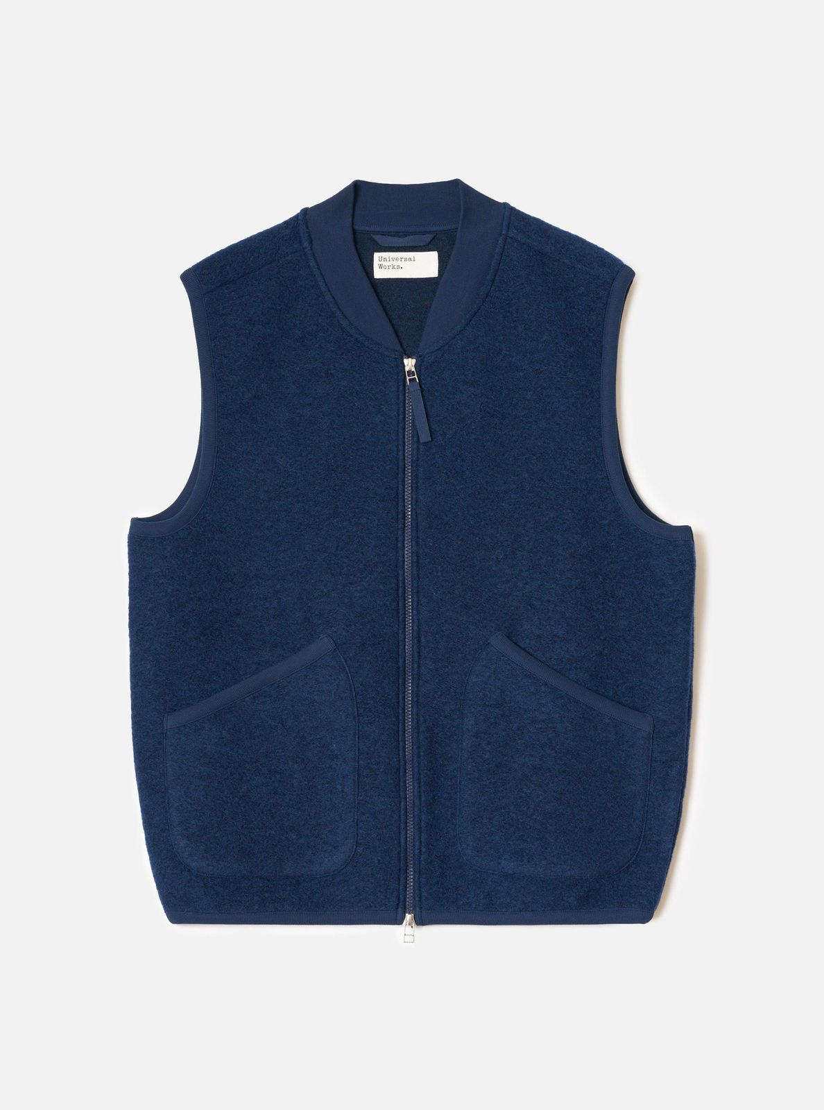 Indigo Wool Fleece Zip Waistcoat