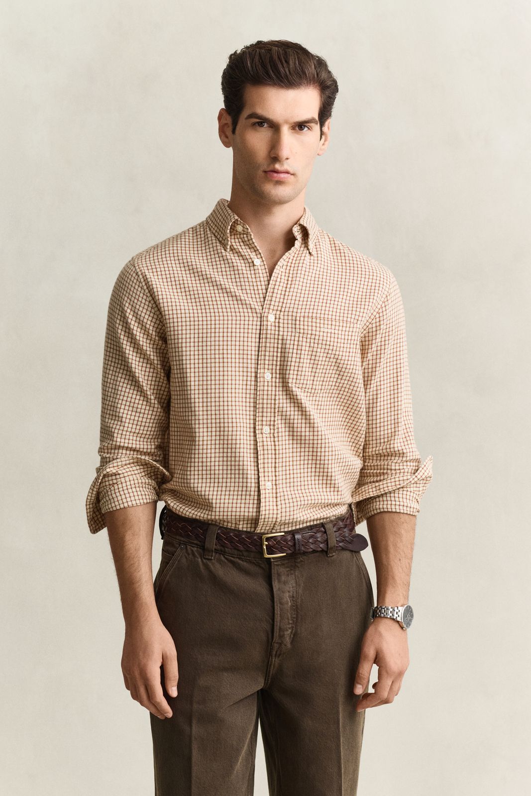 Checked Windblown Flannel Shirt - BLUE HORIZON