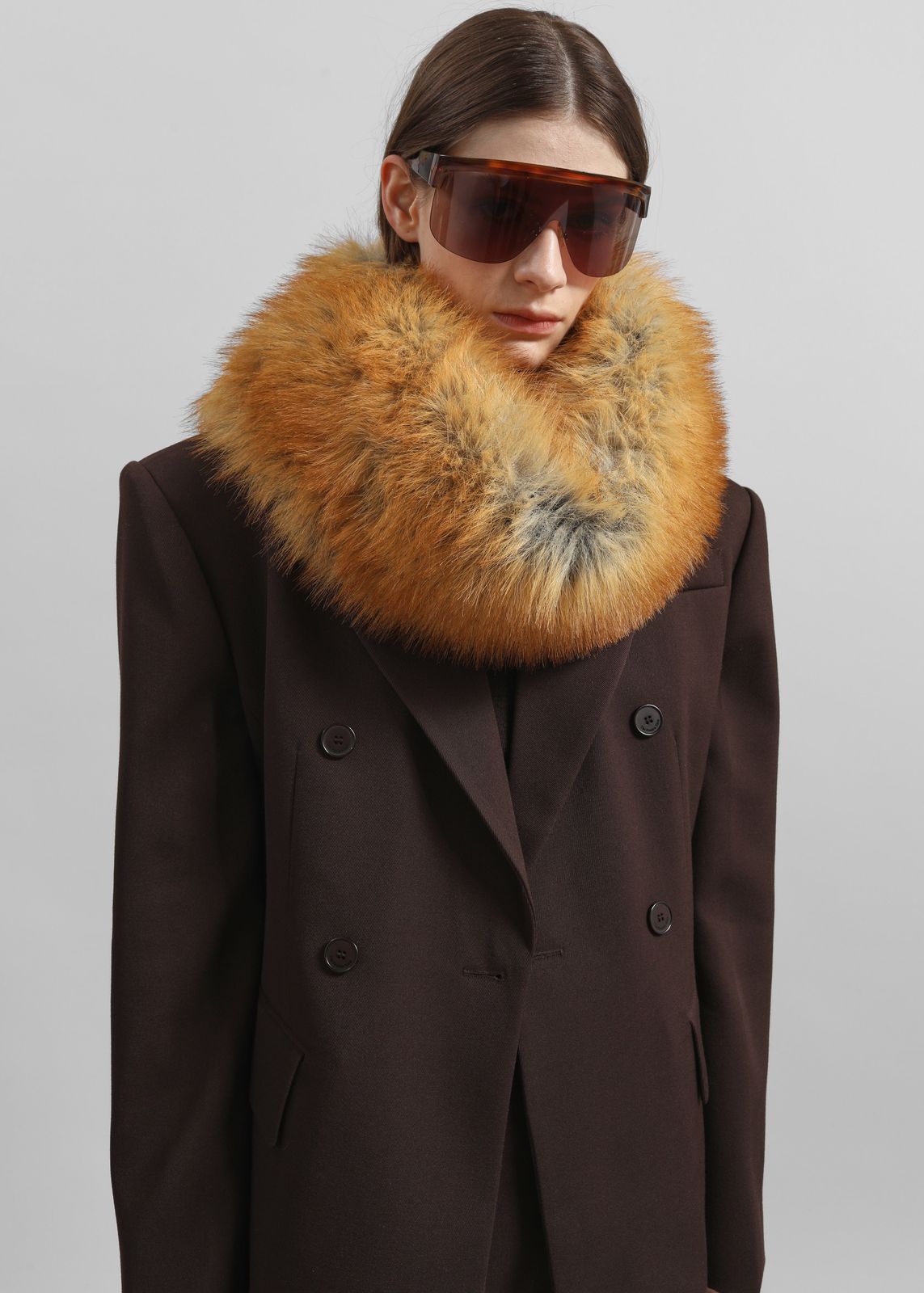 Ginevra Faux Fur Snood - Camel