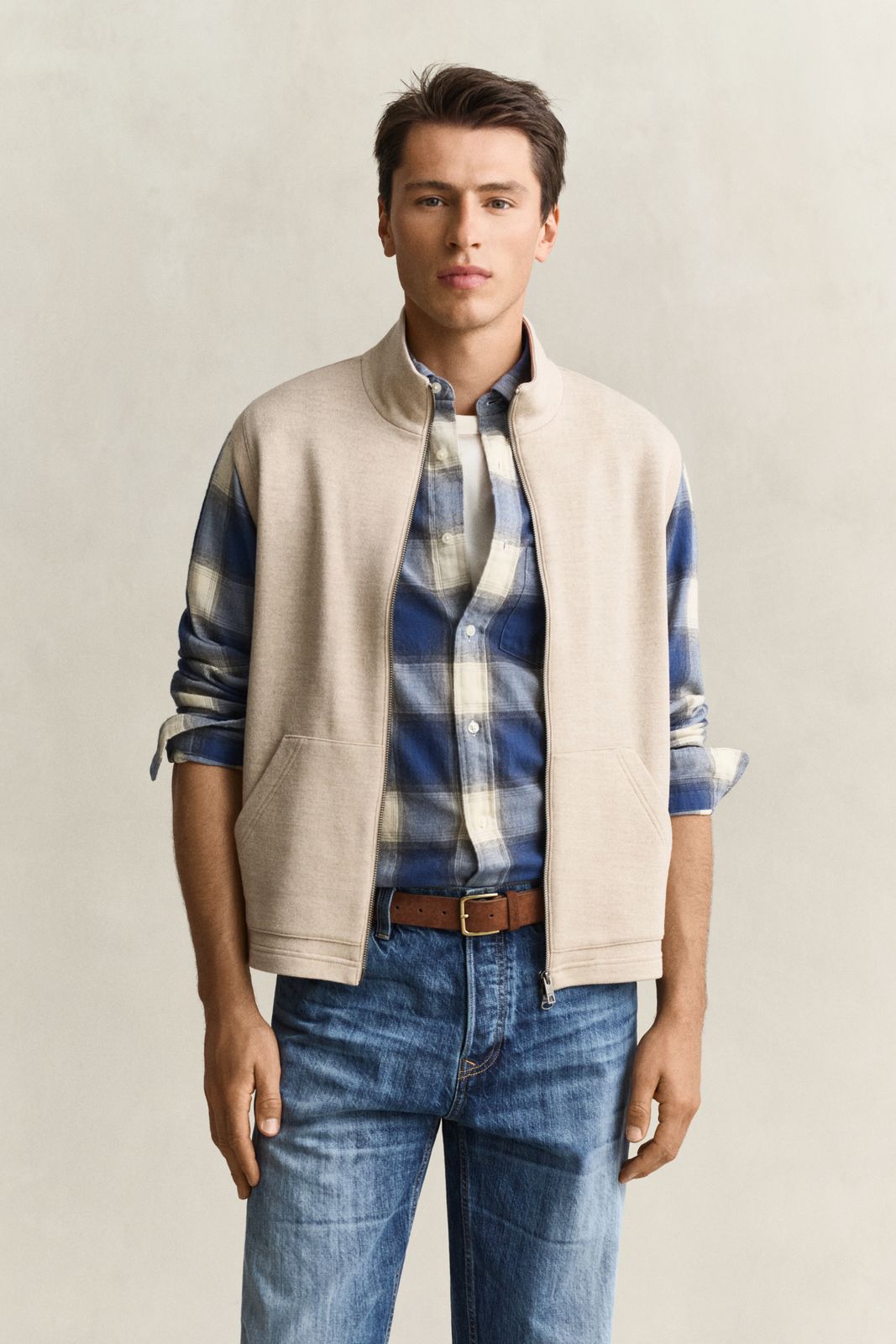 Zipped Vest - OAT MELANGE