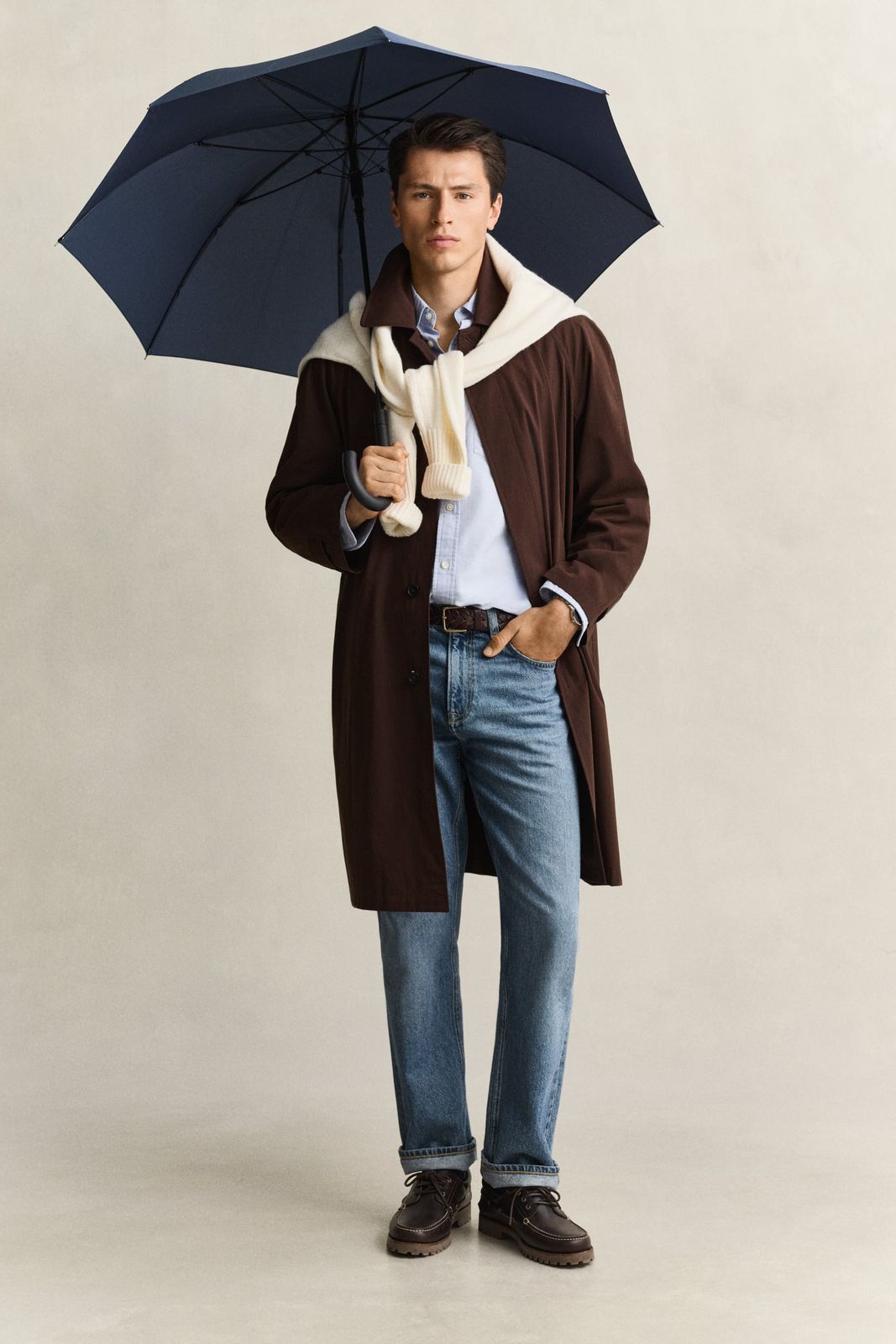Gant x Yale Car Coat - BLACK BROWN