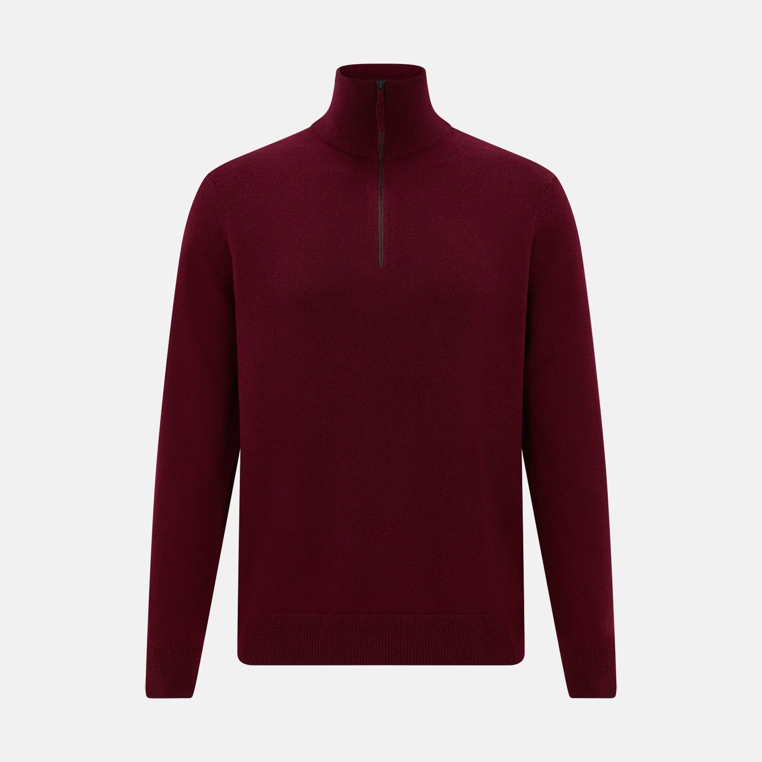 Ruby Red Half-zip Cashmere Jumper