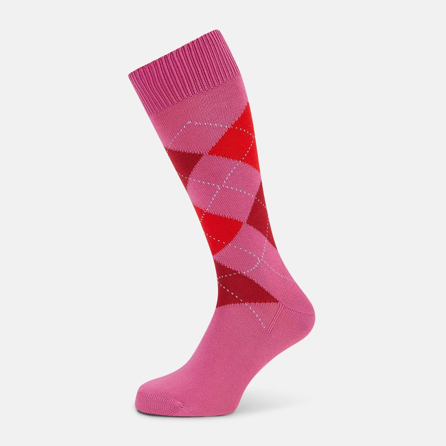 Antique Pink Check Mid-length Socks