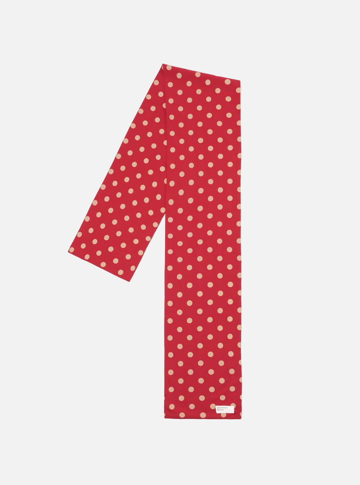 Red Bold Dot Print Rayon Evening Scarf