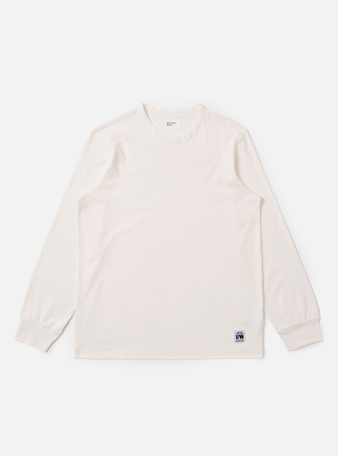 Antique White Recycled/bio Jersey Henry L/s Tee